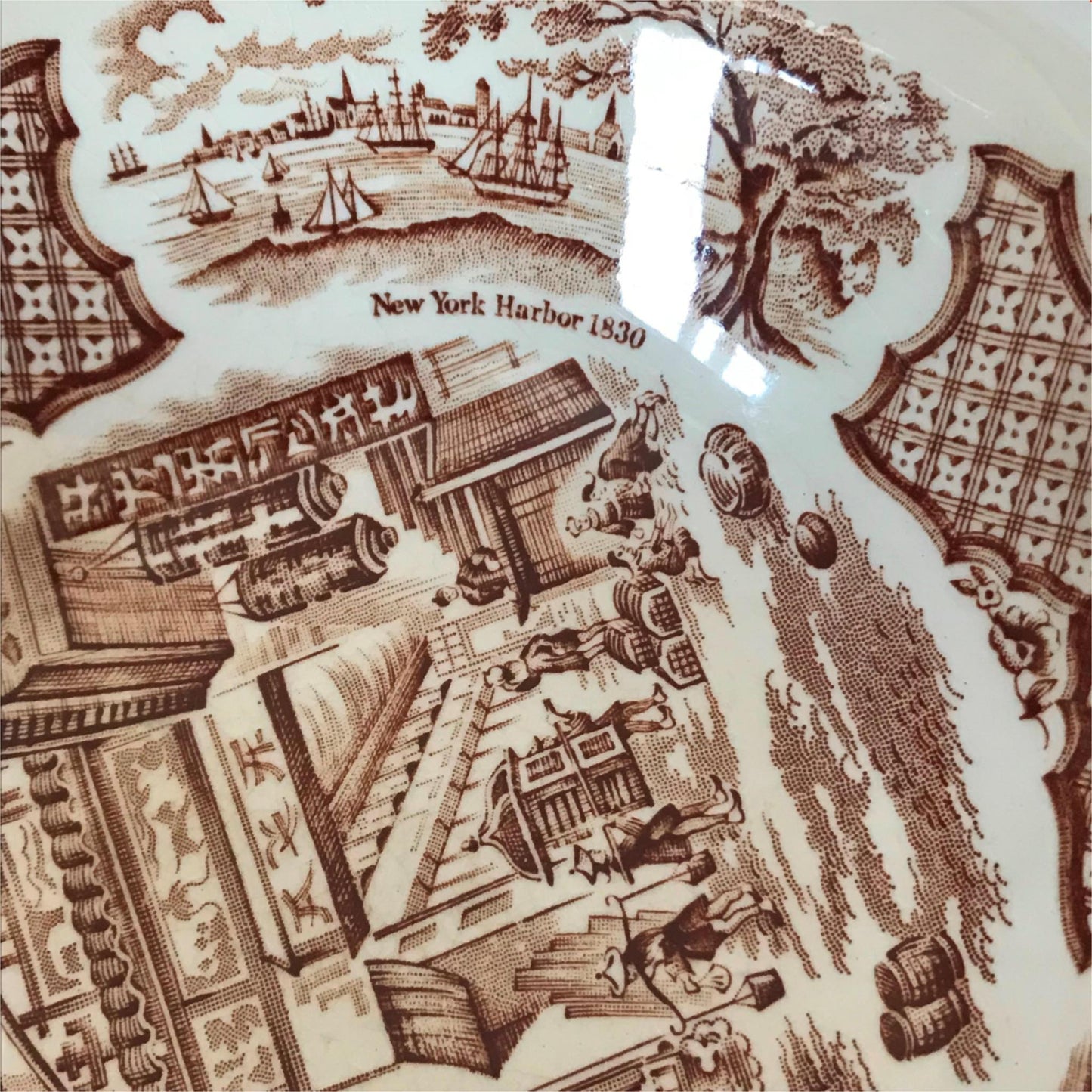 Alfred Meakin retro 1970s cereal bowl Fair Winds brown China & America trade