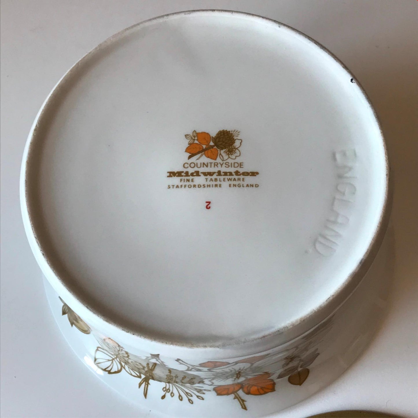VINTAGE 60s / 70s MIDWINTER COUNTRYSIDE DESIGN Vegetable tureen with lid Orange