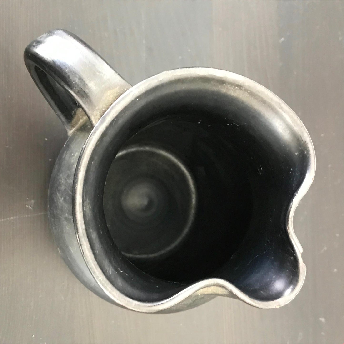 PRINKNASH POTTERY Gloucester Jug charcoal grey rustic farmhouse 13 cm high