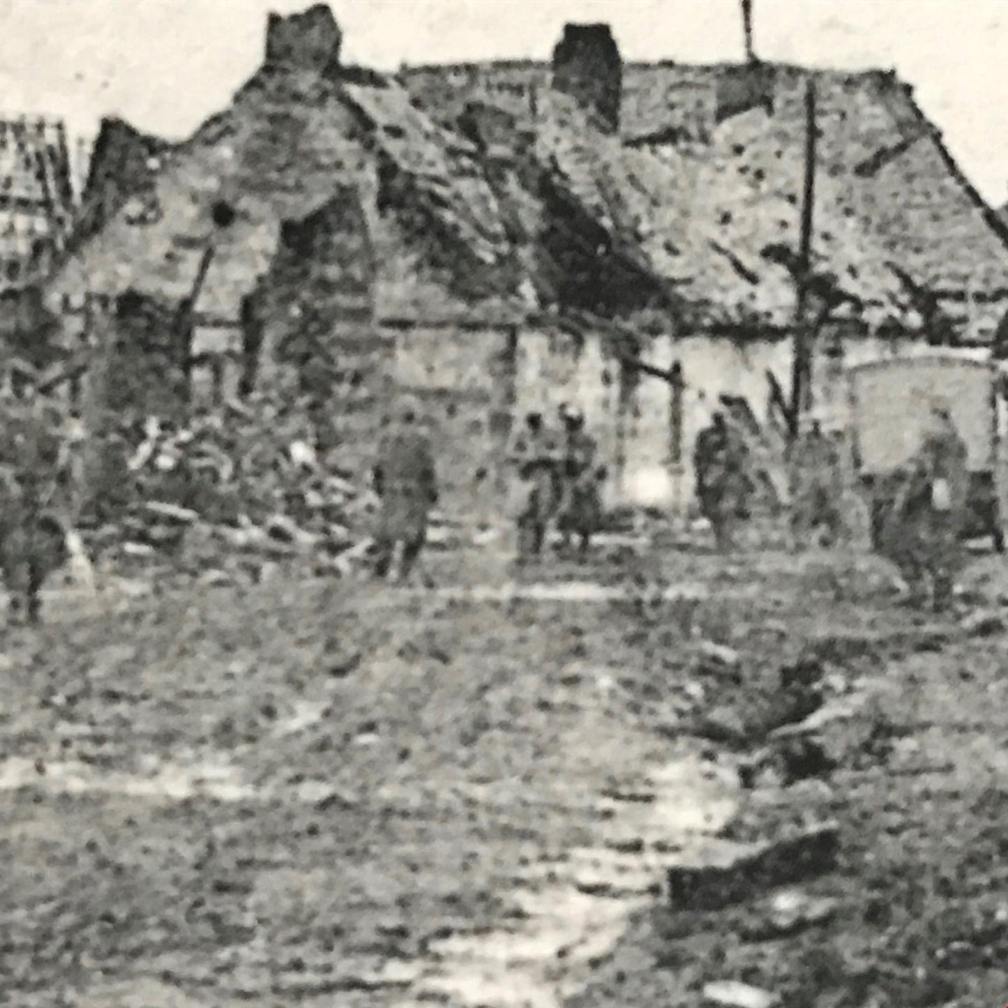 WWI INTEREST Antique Postcard FLAUCOURT The Somme Wounded returning from battle