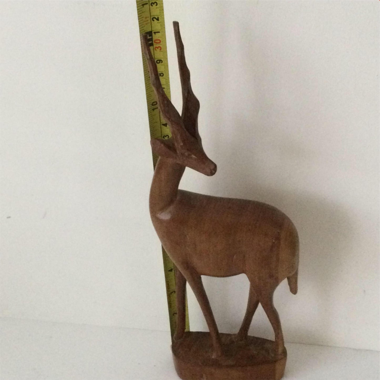 Mid century wooden carved African Antelope / Gazelle - Retro 50s 60s 70s - 31.6cm high
