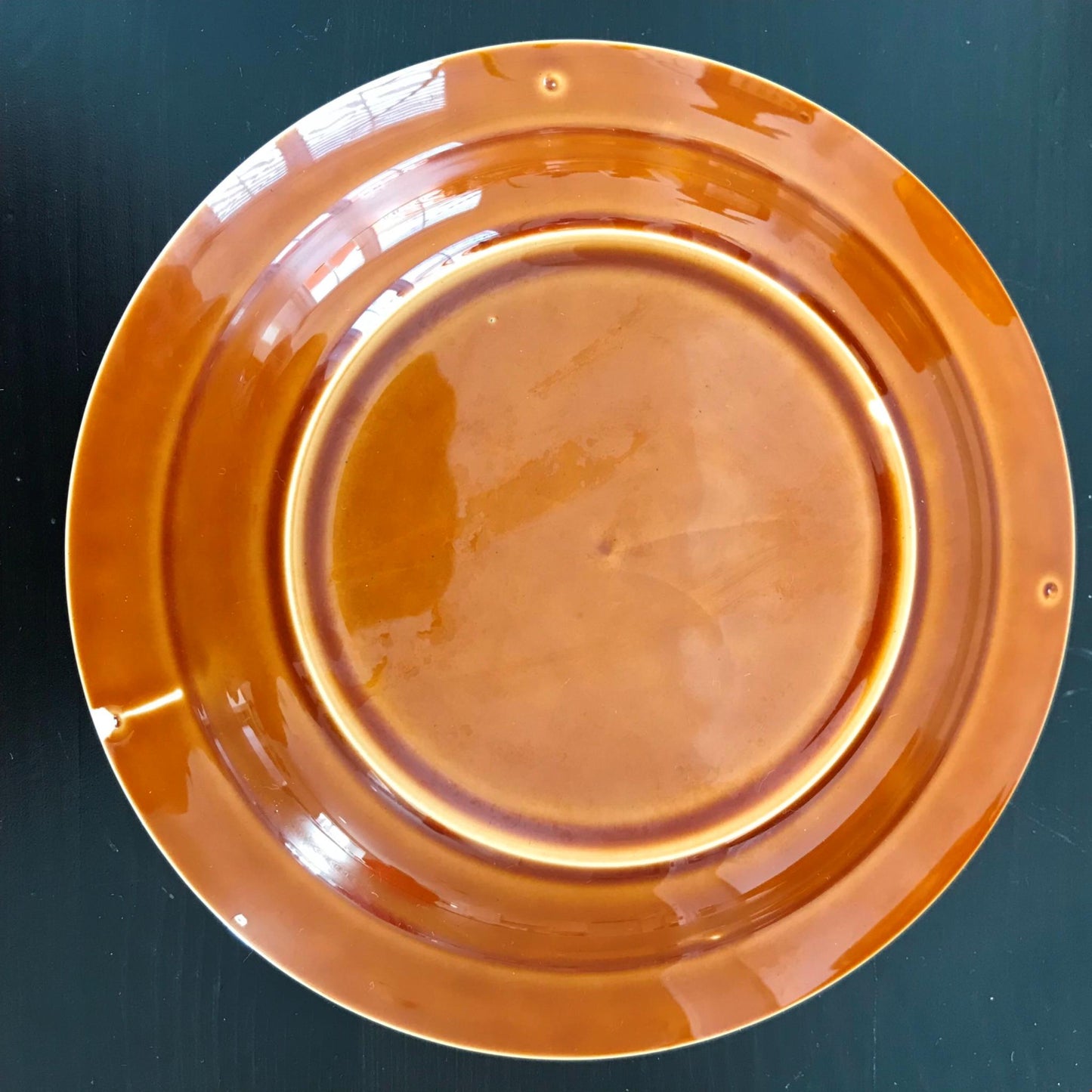Vintage Retro 1960s 1970s TAMS style spare soup saucers tan colour deep mustard