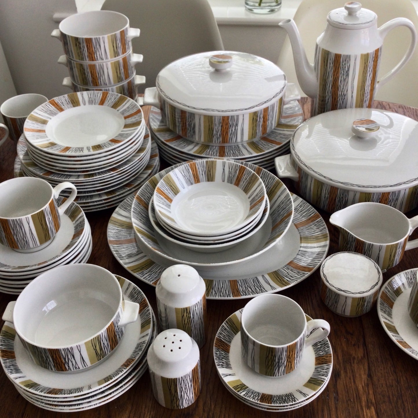 SPARE SAUCER For tea cup retro 60s 70s Midwinter Sienna Khaki Orange Black