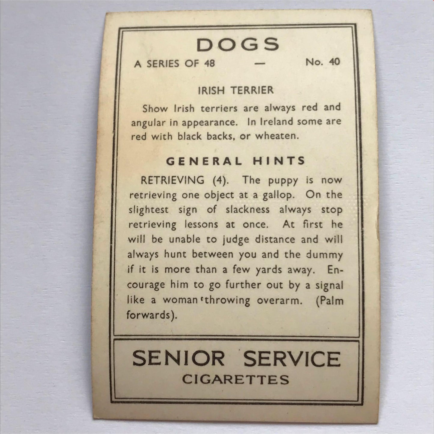 DOGS - SENIOR SERVICE CIGARETTE CARDS 1930S PHOTOS - take your pick