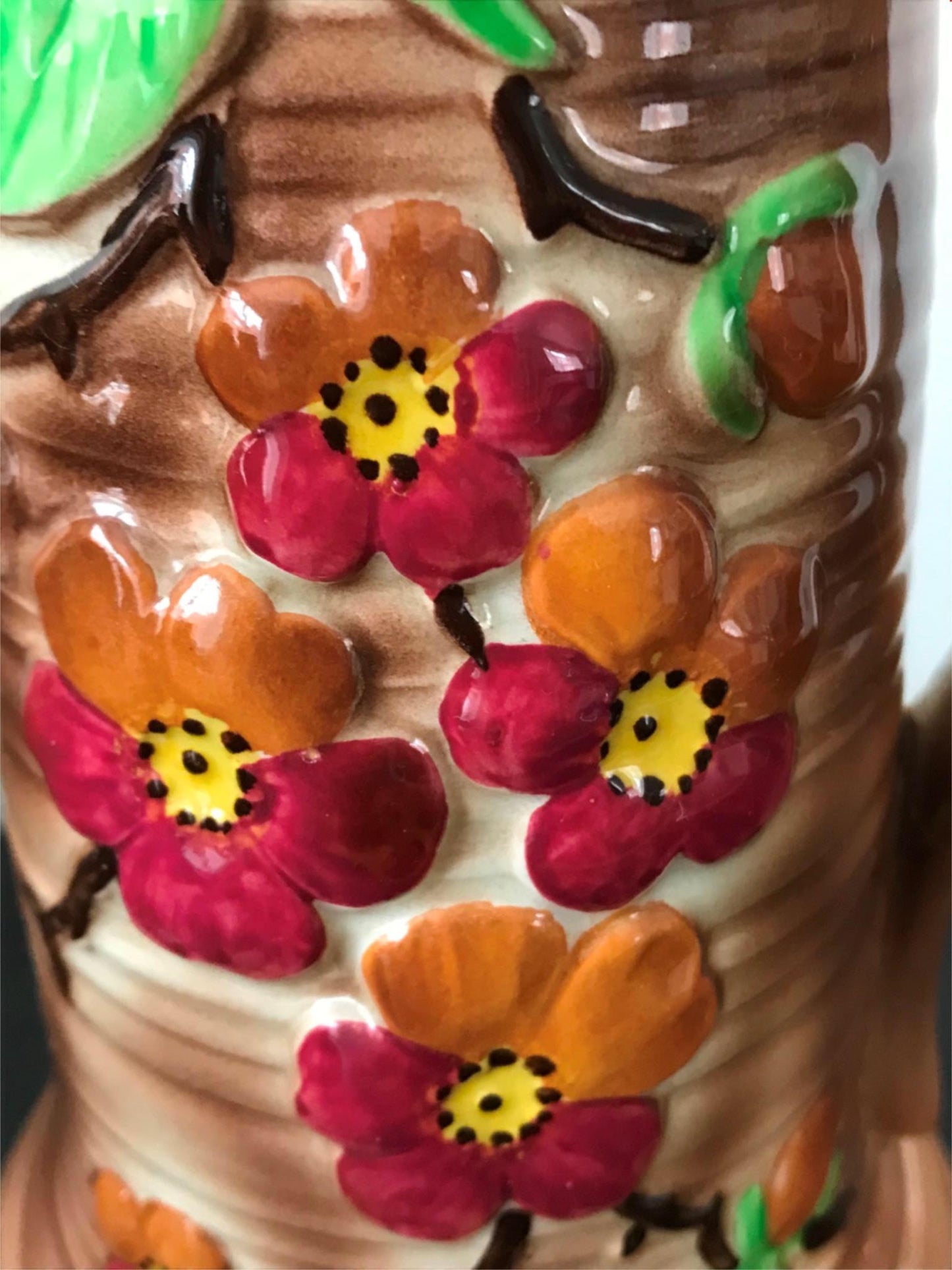 VINTAGE ROYAL ART POTTERY JUG VASE TALL SLIM BLOSSOM DESIGN ART DECO 26cm