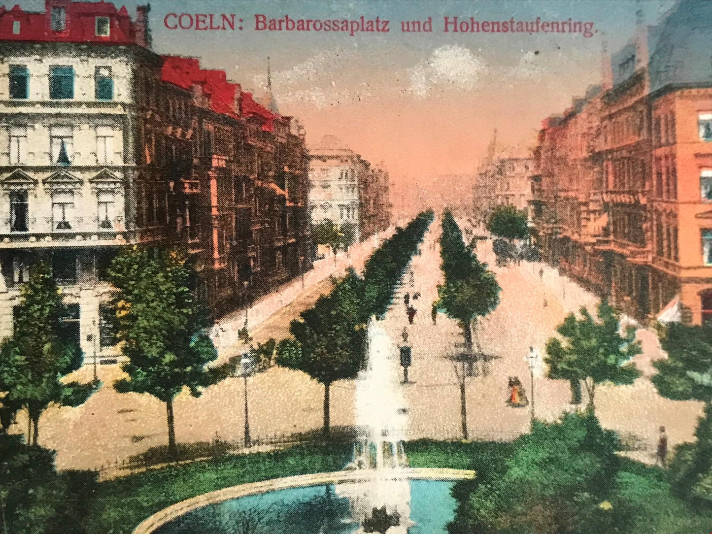 Vintage Picture Postcard Germany Coeln Cologne BARBAROSSAPLATZ & HOHENSTAUFENRIN