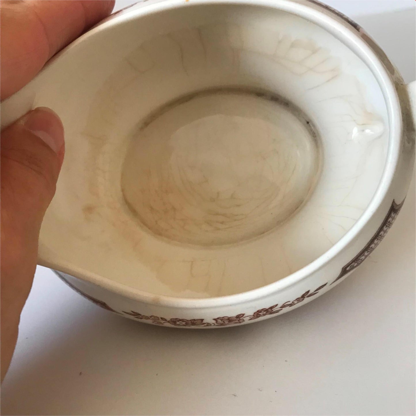 Alfred Meakin retro 1970s Gravy Boat Sauce Jug Fair Winds brown China & America