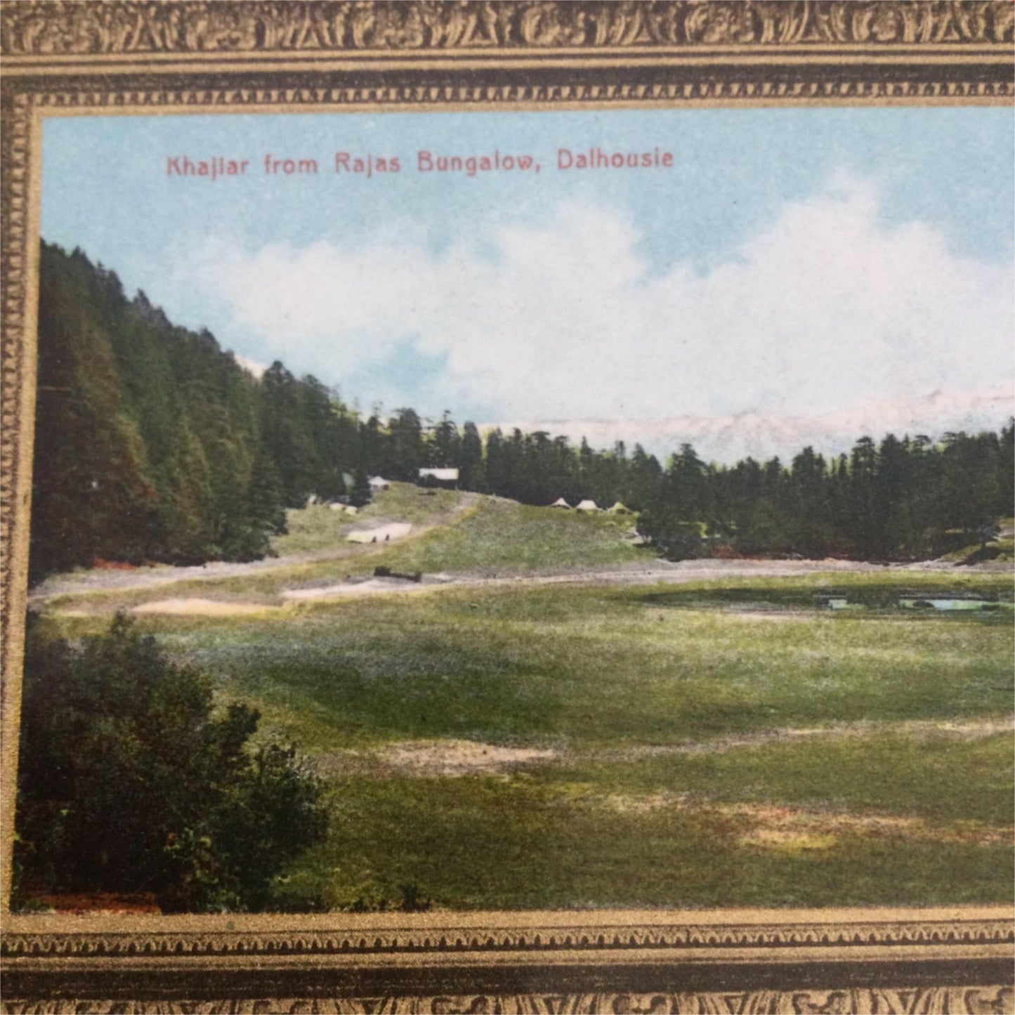 Vintage postcard - INDIA - Khajiar Dalhousie Raja’s Bungalow - Framed picture effect - #Some damage#