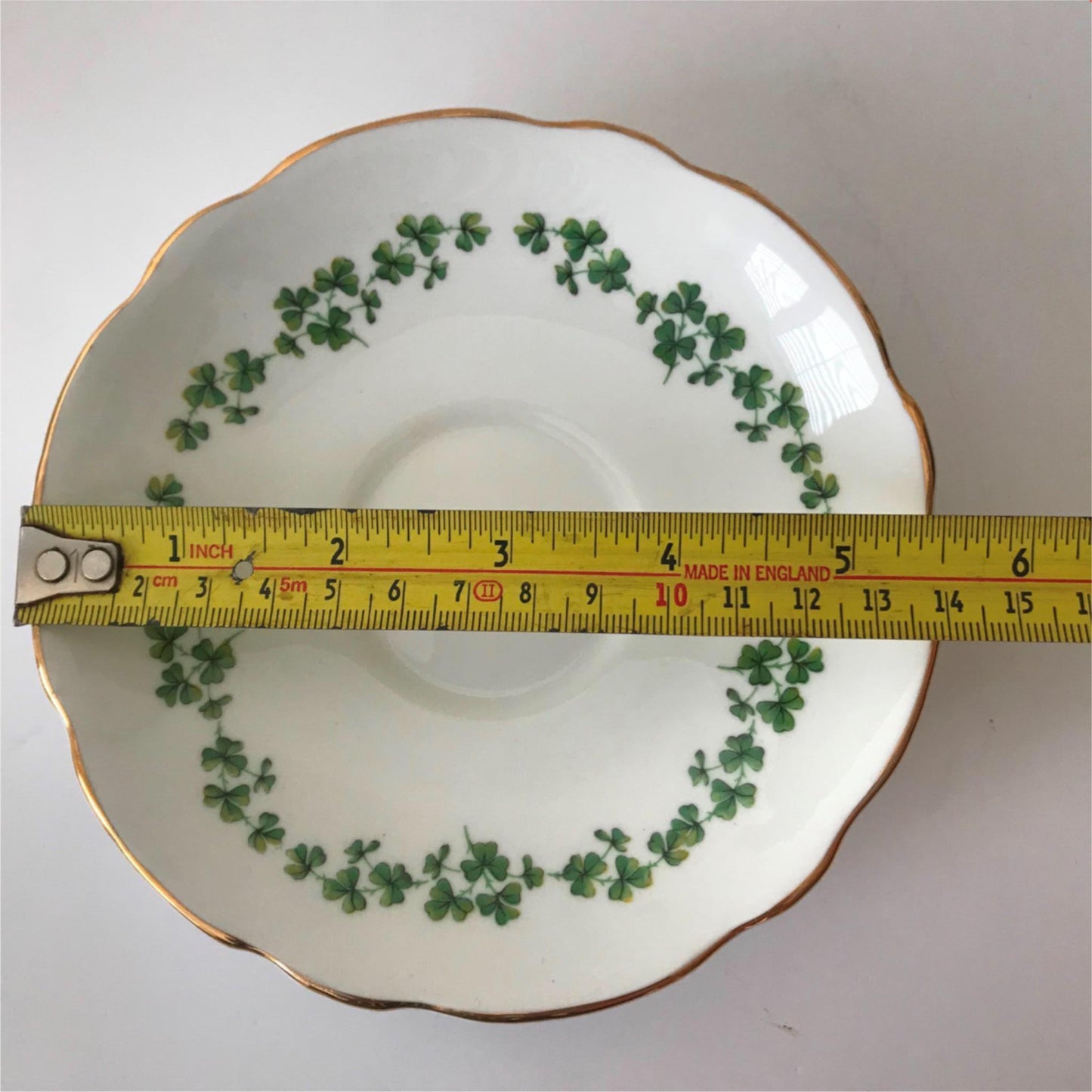 Spare saucer - 1960s Vintage Regency English Bone China - Shamrock / Clover Leaf Design