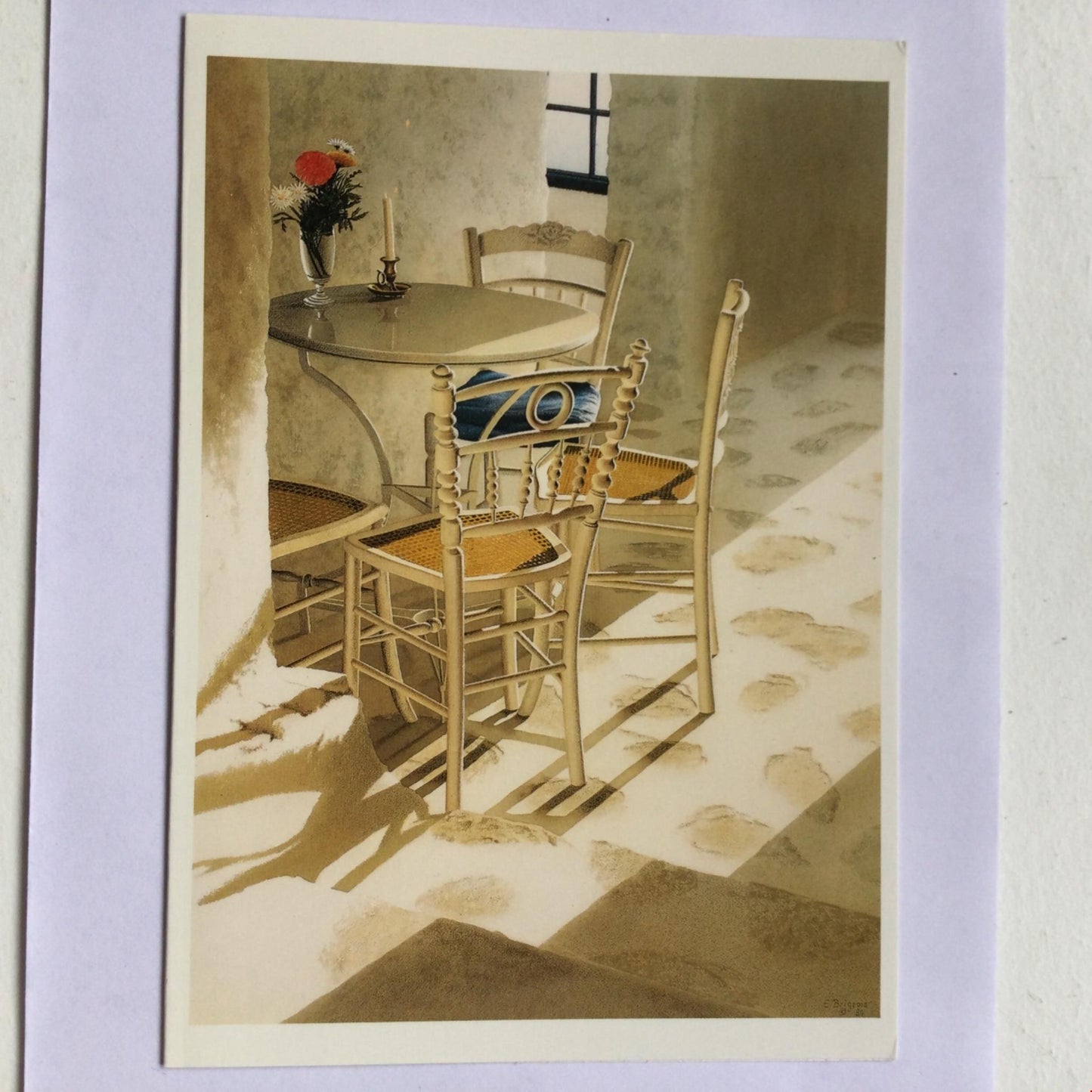 EVELYNE BRIGEOIS 'CAPRICE' 1984 Watercolour Art Blank Card, No Envelope