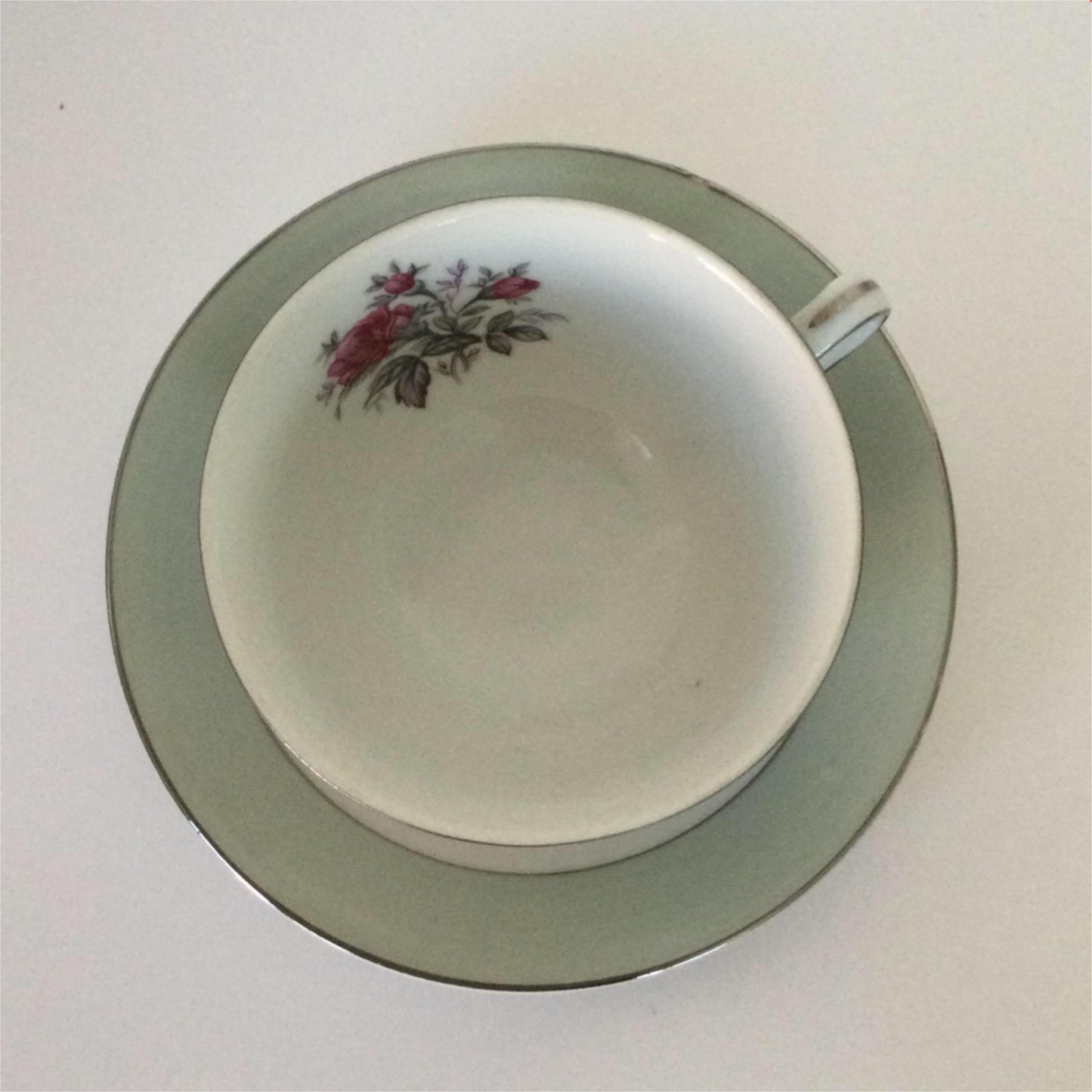 Vintage SONE china Cup & saucer Rose design. Made in Japan 81897R mid century