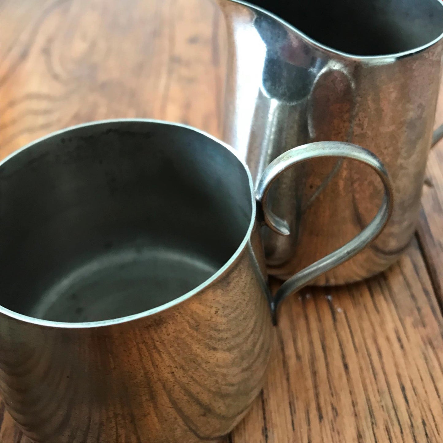 Vintage EPNS Silver Plate Sugar Bowl and Creamer Set *Tarnish* 7cm Tall. Made in England