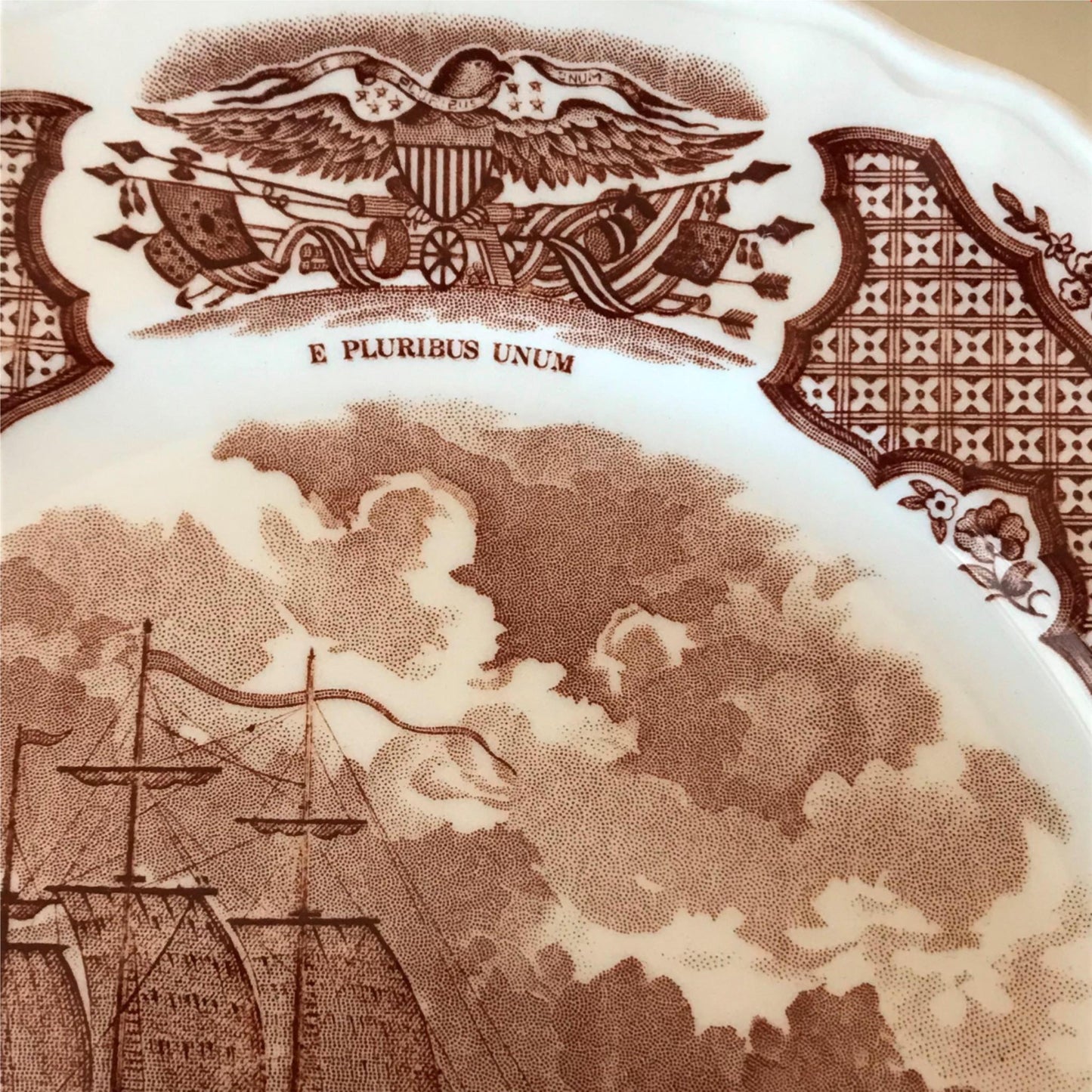 Alfred Meakin retro 1970s set of 6 8” plates Fair Winds brown China America