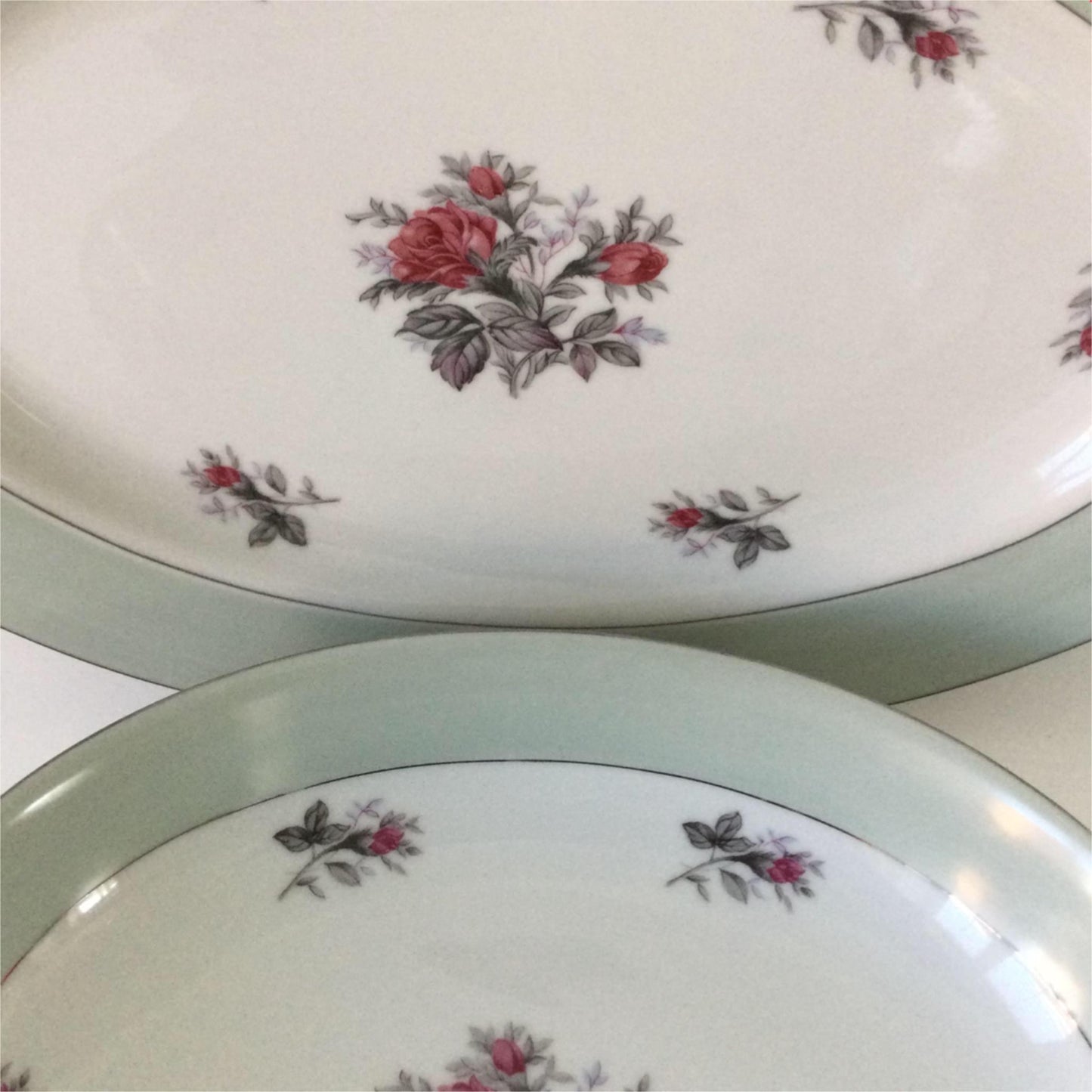 Vintage SONE china PLATES & BOWLS Mid century Rose design. Made in Japan 81897R
