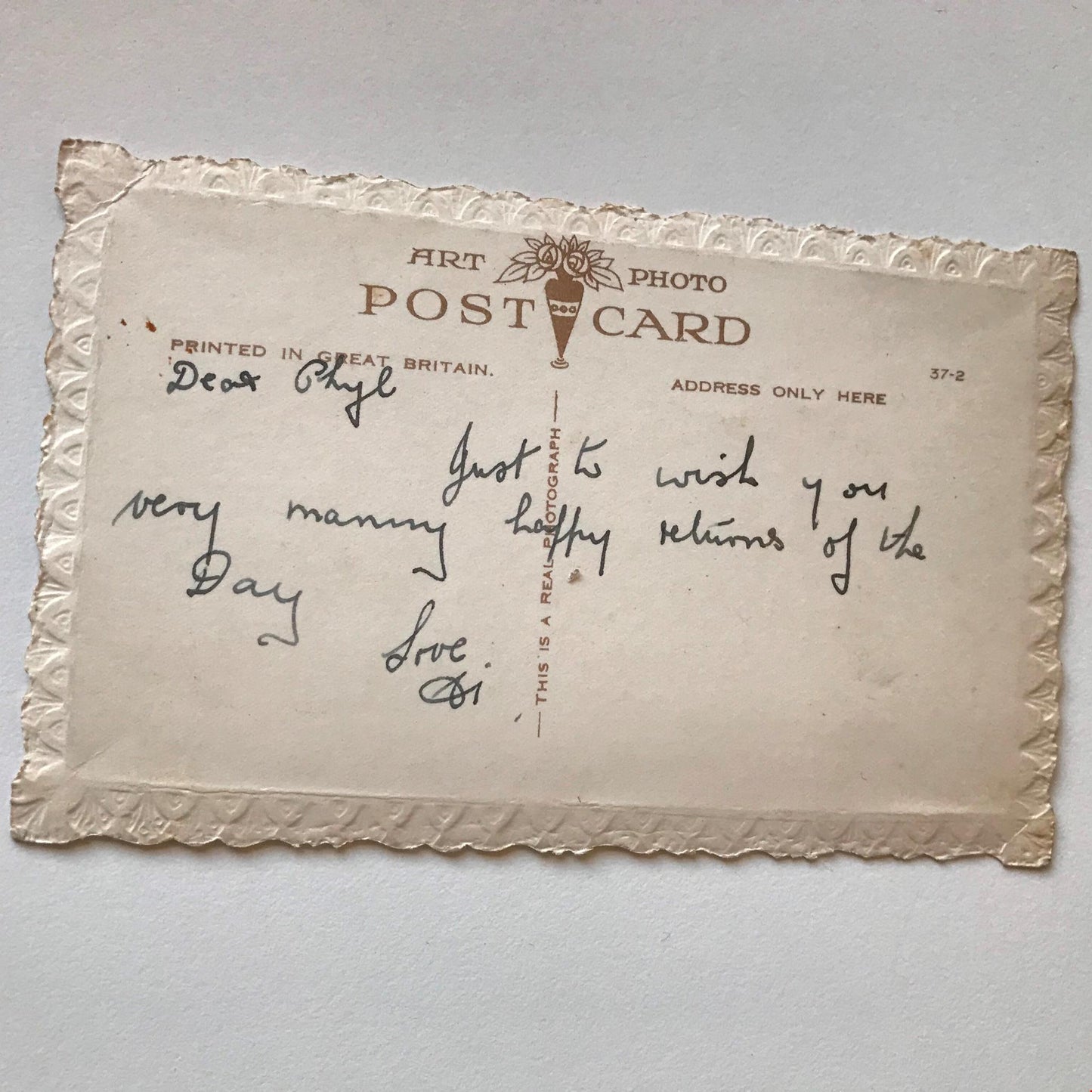 Vintage 21st BIRTHDAY Greetings Postcard RP tinted Cottage Key to the Door poem