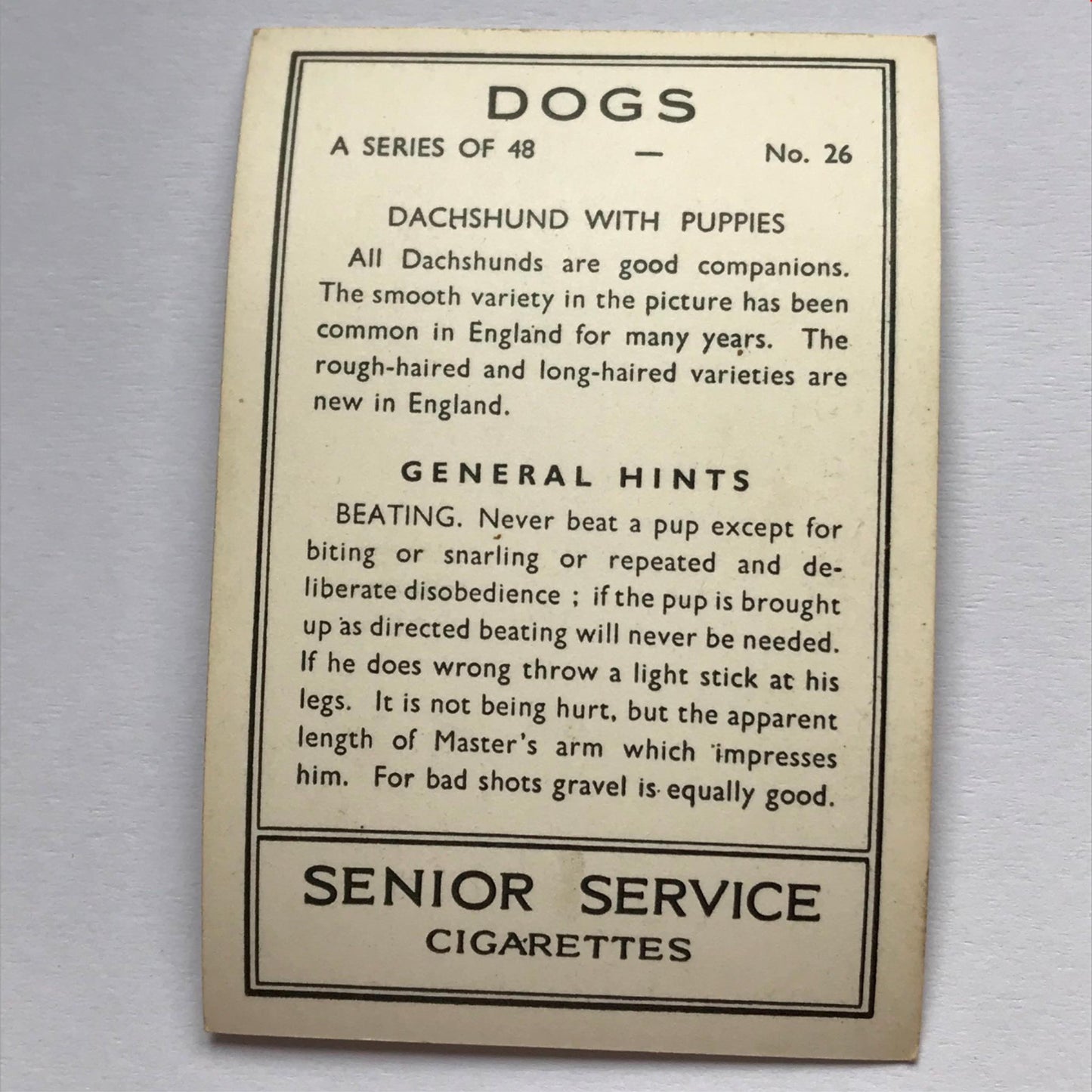 DOGS - SENIOR SERVICE CIGARETTE CARDS 1930S PHOTOS - take your pick