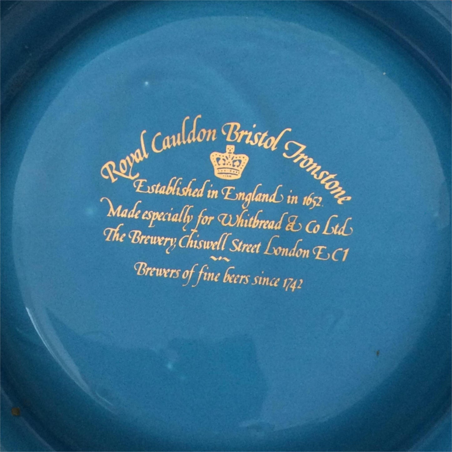 AUTHENTIC WHITBREAD TANKARD COOL BITTER ASHTRAY ROYAL CAULDON BRISTOL IRONSTONE