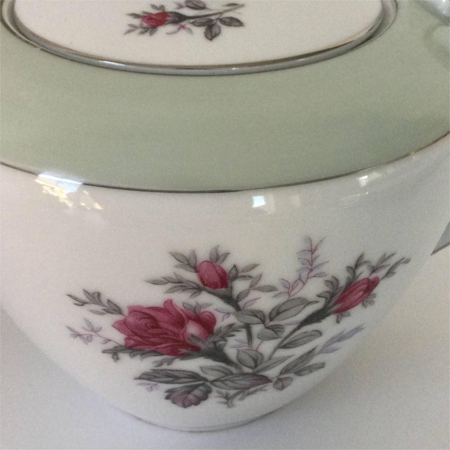 Vintage Sone China Teapot - Pretty Chintzy Rose Design - Made In Japan - 81897R - 1960s - Cottagecore