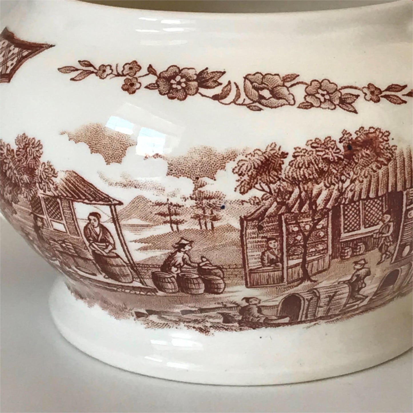 Alfred Meakin retro 1970s Small Handled Dish / sugar bowl Fair Winds brown