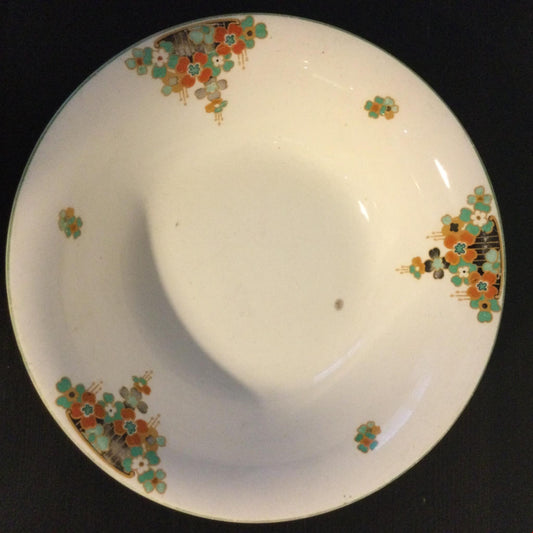Vintage 20s/30s Art Deco Floral Dish / Bowl - Royal Staffordshire - Orange Yellow Green Black
