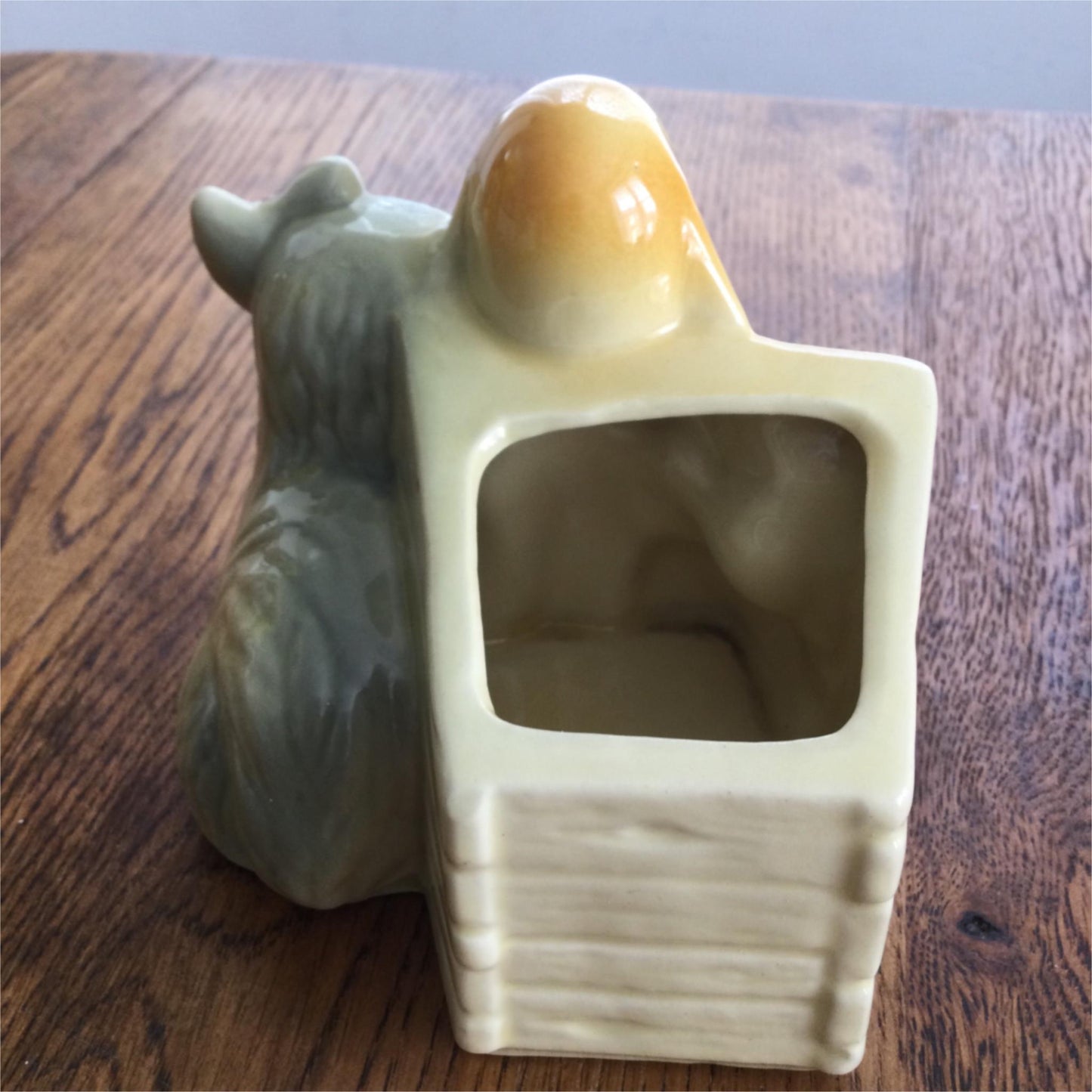 Retro Ceramic Hound Pekingese Shih-Tzu Dogs Planter #611 Vase 1950s American