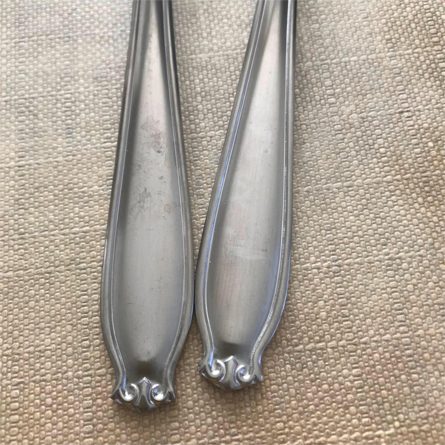 Boxed set of 6 Amefa Holland fish knives & forks - Sampson London - stainless steel