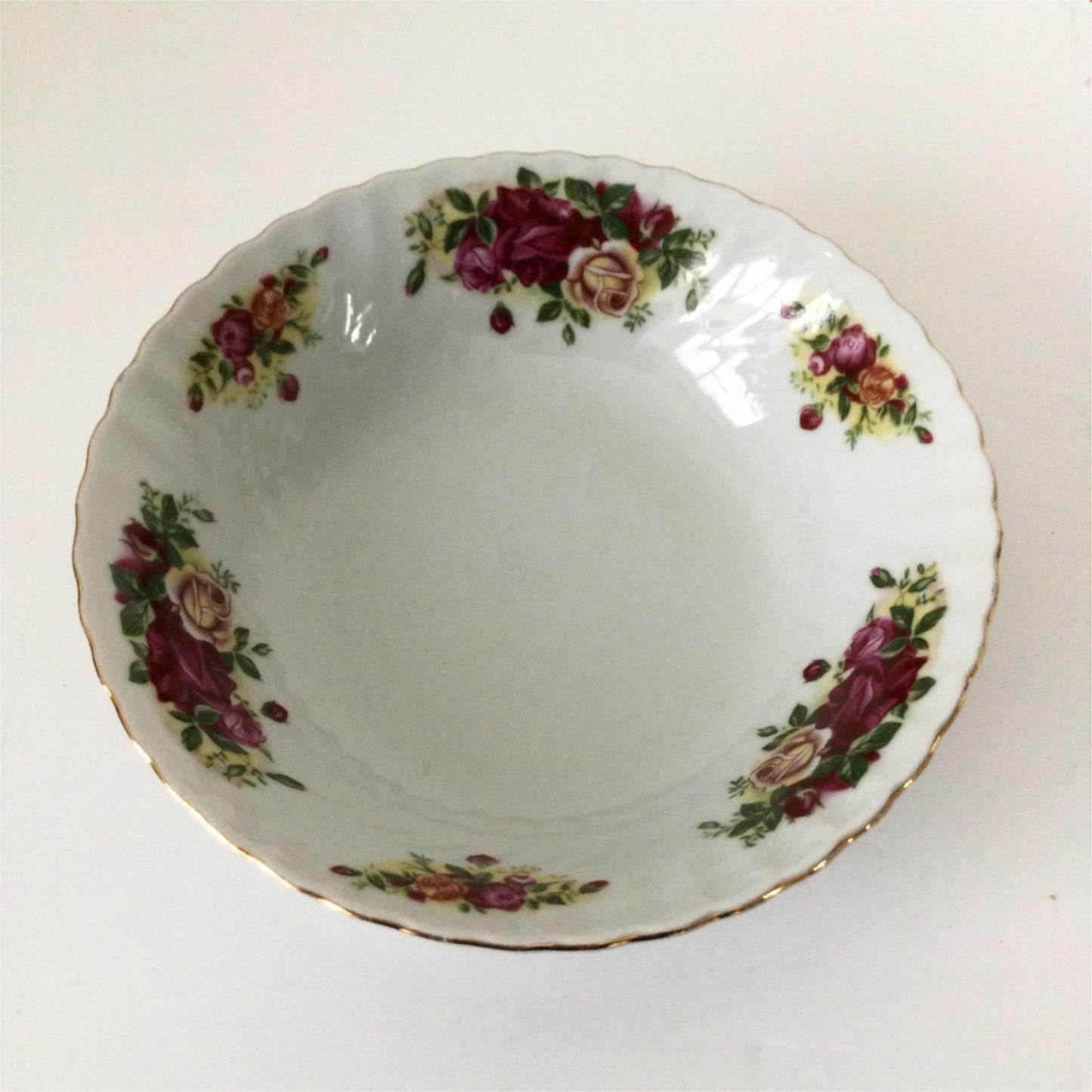 ROYAL NORFOLK ROSE DESIGN CEREAL DESSERT BOWL TRADITIONAL VGC WHITE PINK GREEN