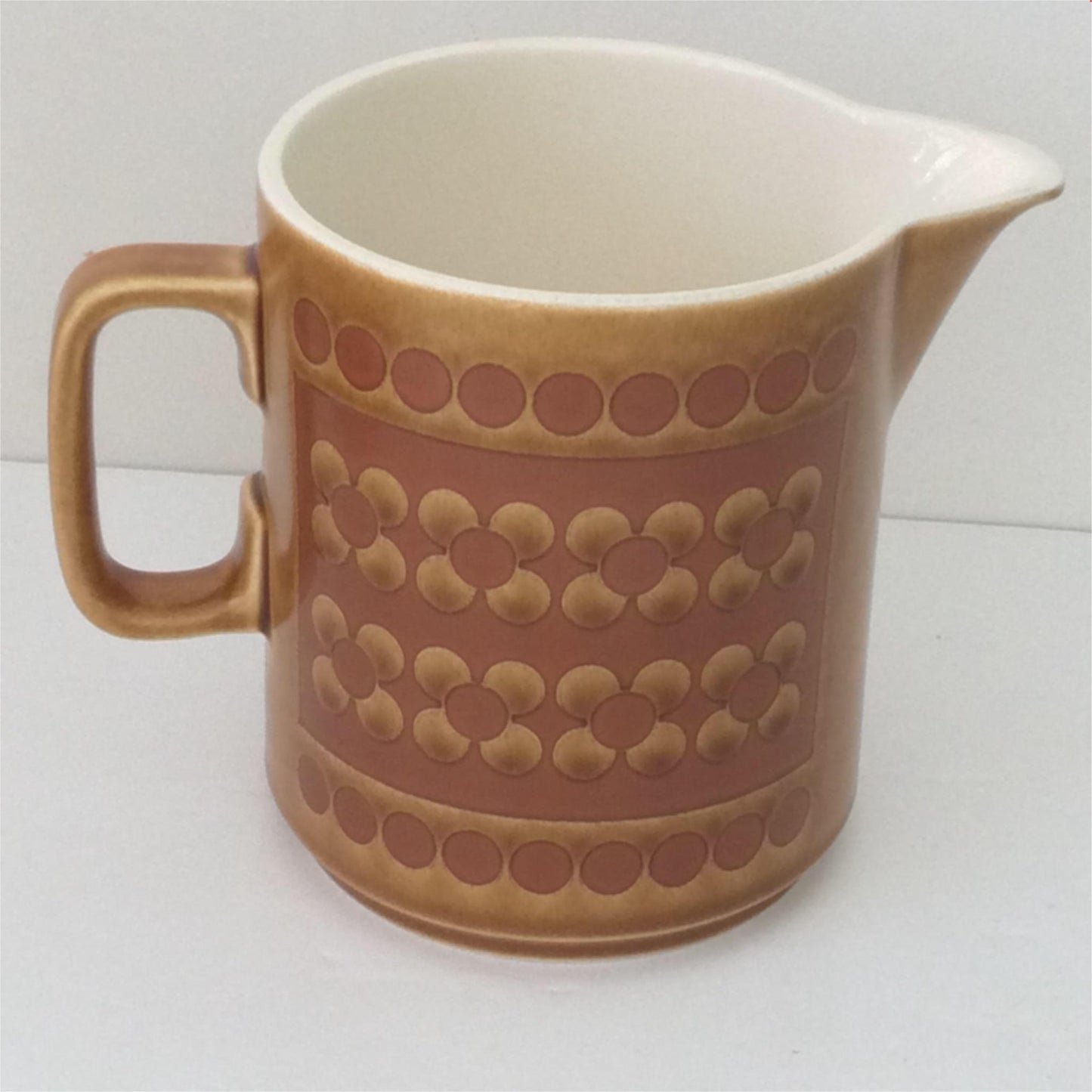 Hornsea Saffron 1970s Milk Jug - 12cm high - 1976 - Iconic 70s Design - Vintage Retro - Tan Brown