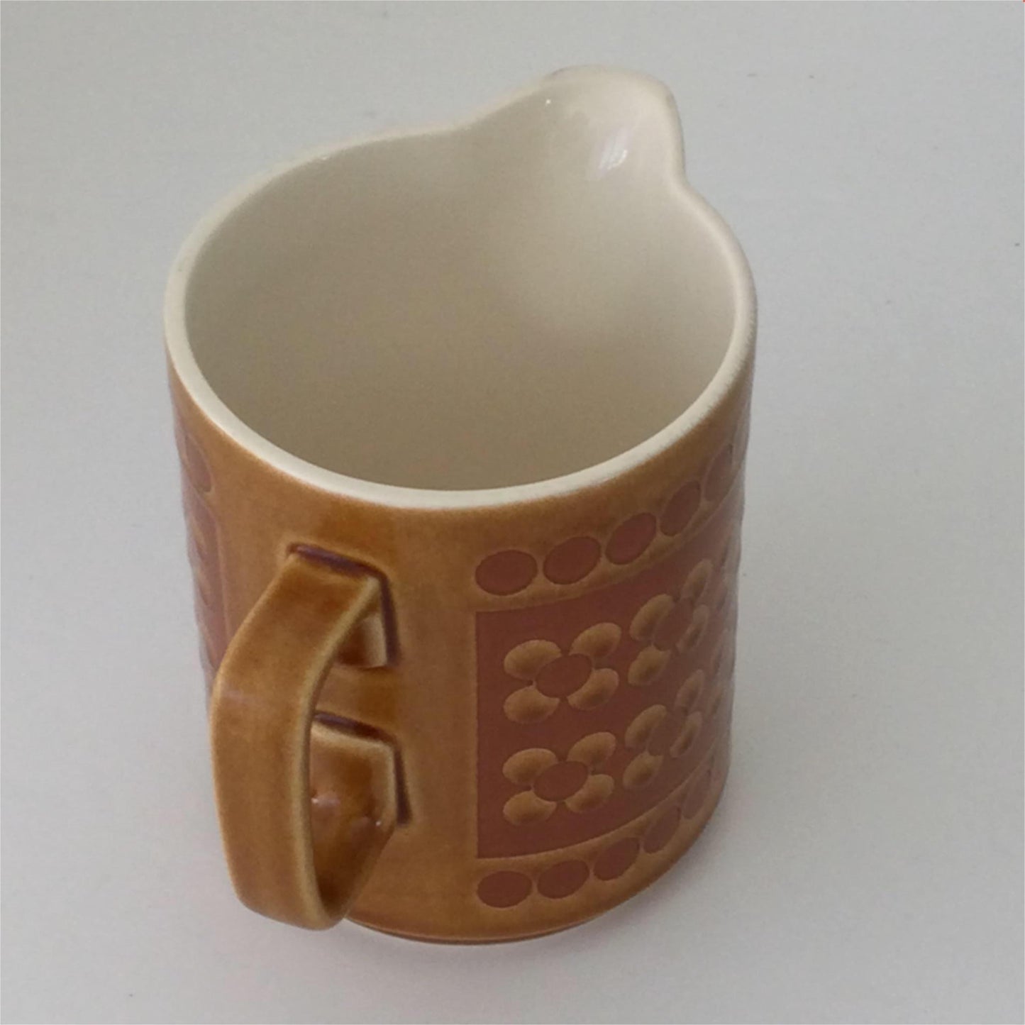 Hornsea Saffron 1970s Milk Jug - 12cm high - 1976 - Iconic 70s Design - Vintage Retro - Tan Brown