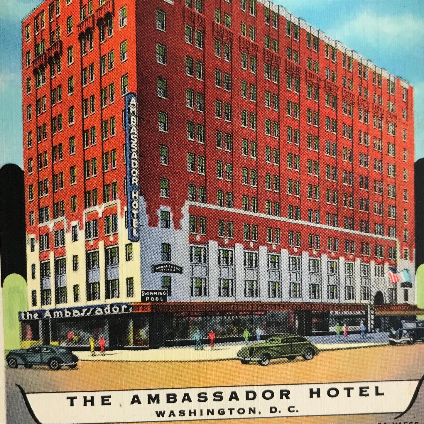 Vintage Postcard - USA - AMBASSADOR HOTEL WASHINGTON DC - 1930s