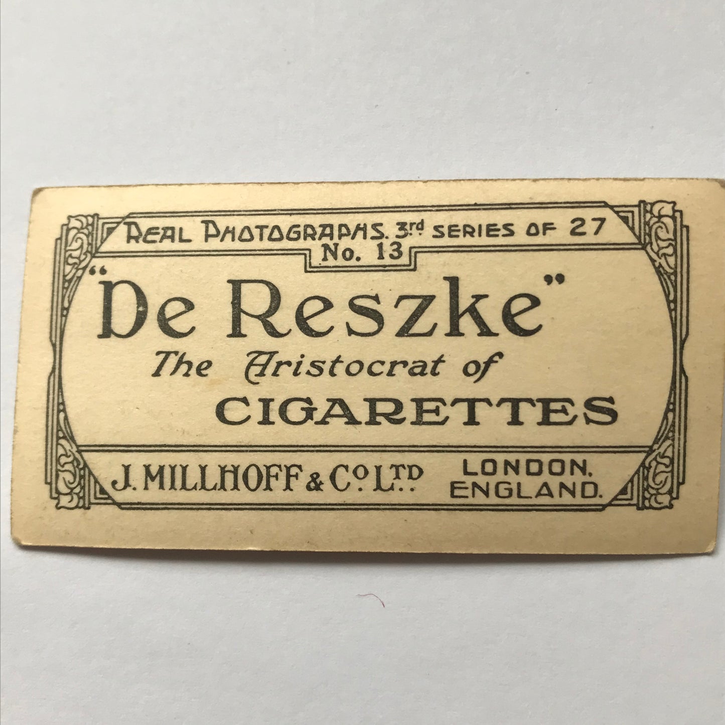 Millhoff De Reszke cigarette card 3rd series no. 13 THE BASS 7 CREATURES Bass beer drunken puppies photo 1930s 1932