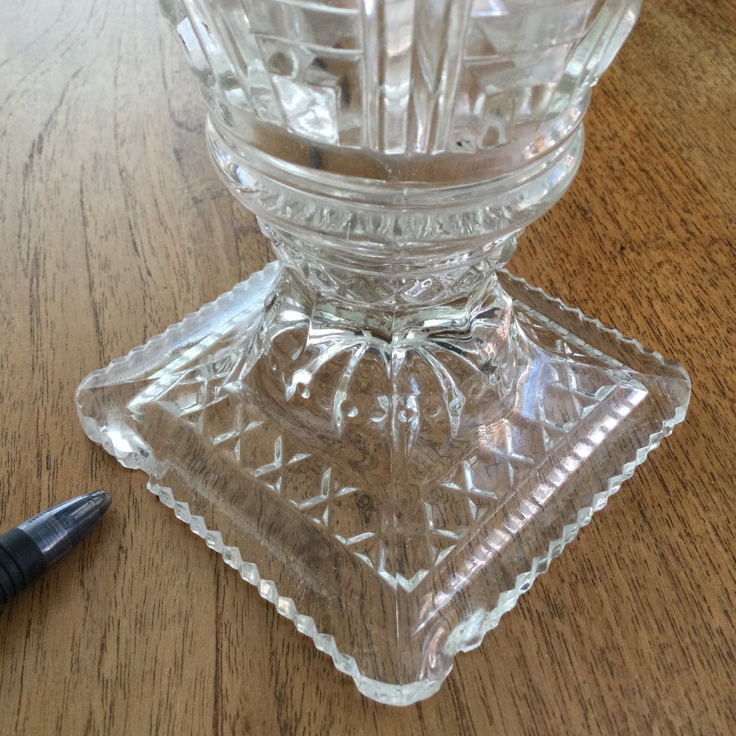 Vintage Art Deco Design Trumpet Shape Vase 21cm High Square Base