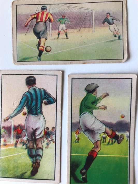 3 x vintage 1930s BAT Japanese football cigarette cards - From 1934 - Nos. 5 7 and 42