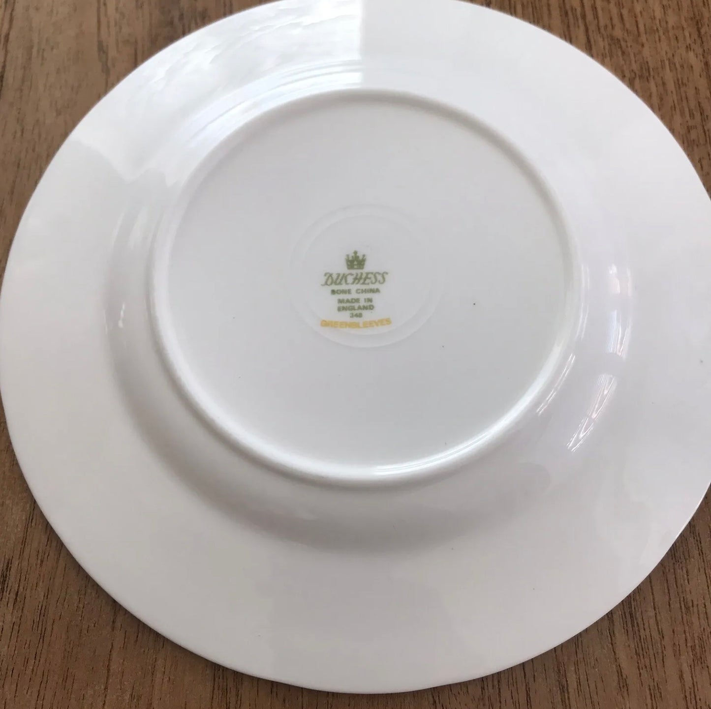 Vintage Duchess China Greensleeves Design Set Of 6 Tea Plates Green Apricot