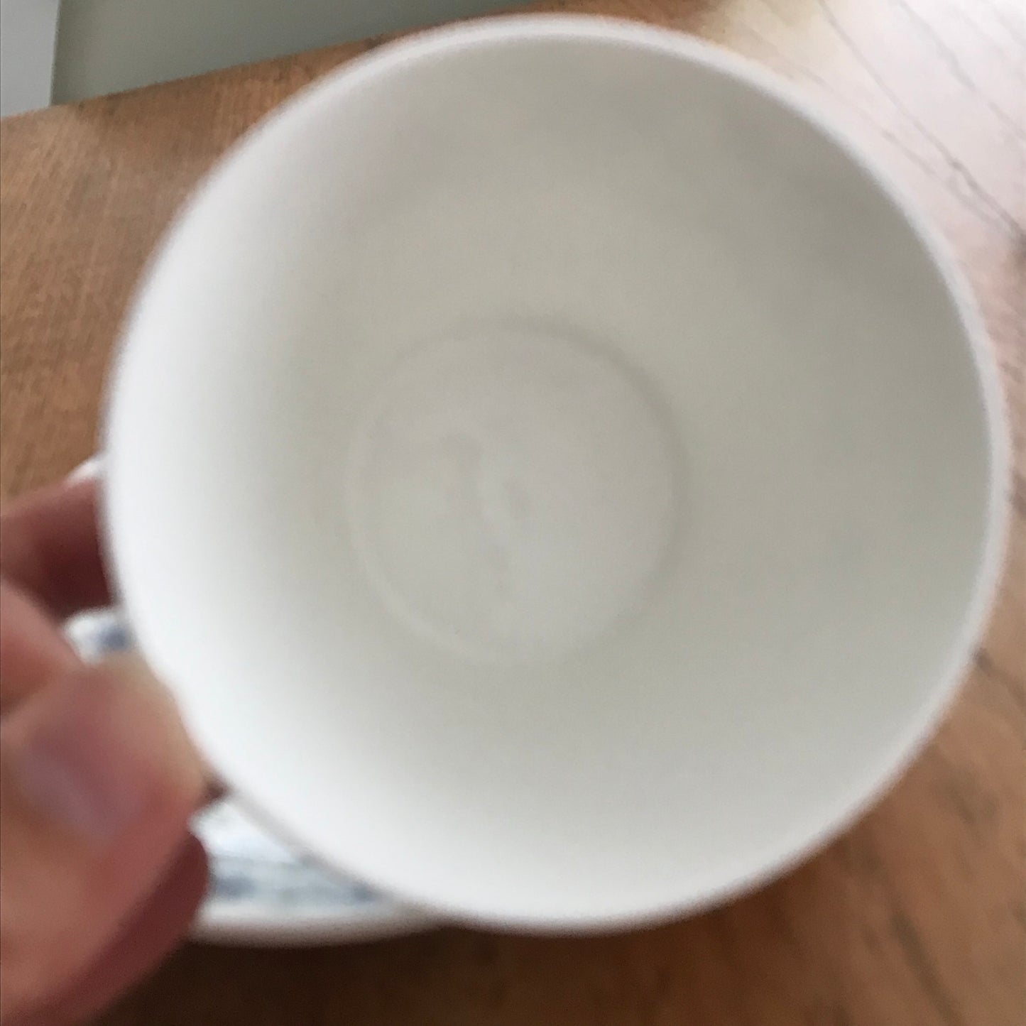 Wedgwood Clementine Tea Cup and Saucer Blue white floral 1970s retro