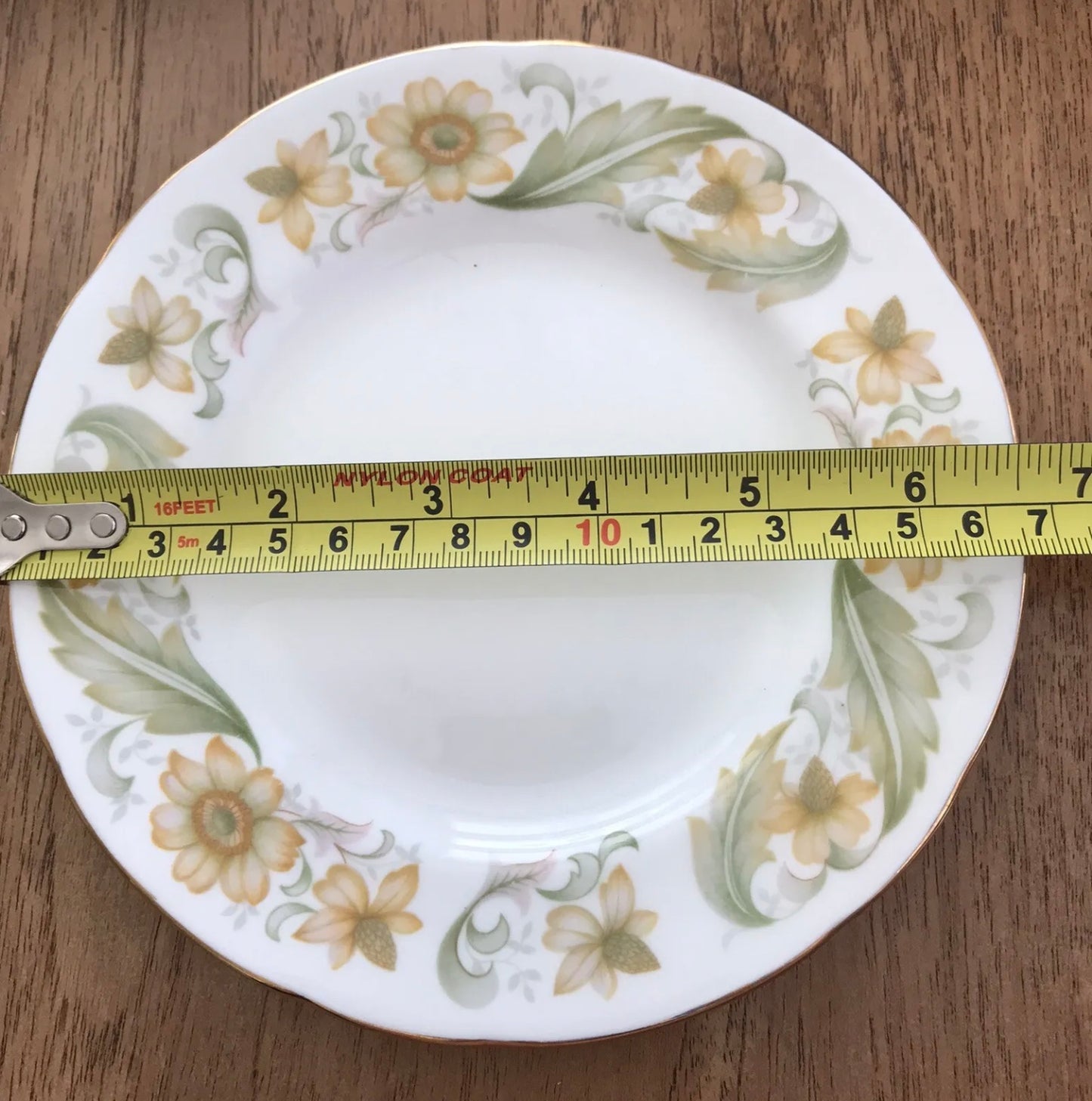 Vintage Duchess China Greensleeves Design Set Of 6 Tea Plates Green Apricot