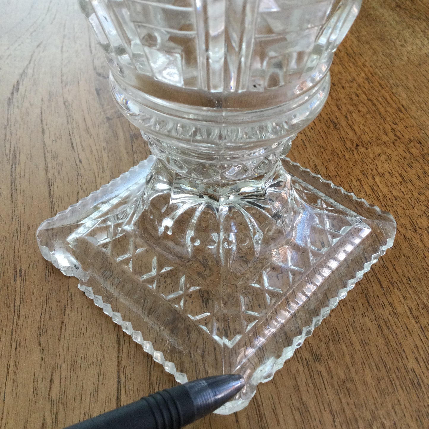 Vintage Art Deco Design Trumpet Shape Vase 21cm High Square Base