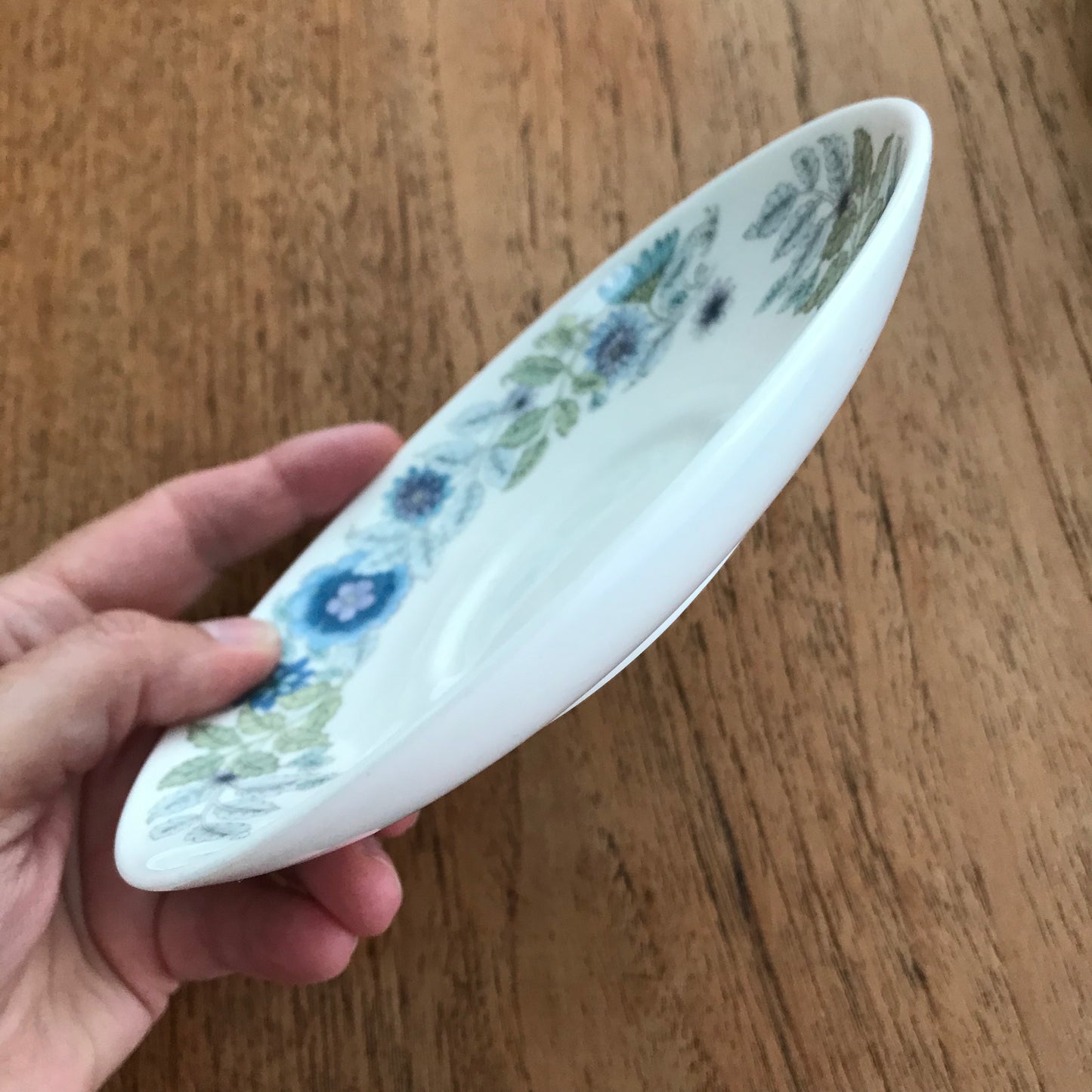 Wedgwood Clementine Spare Saucer 1970s 1980s blue white lilac green 15cm diam