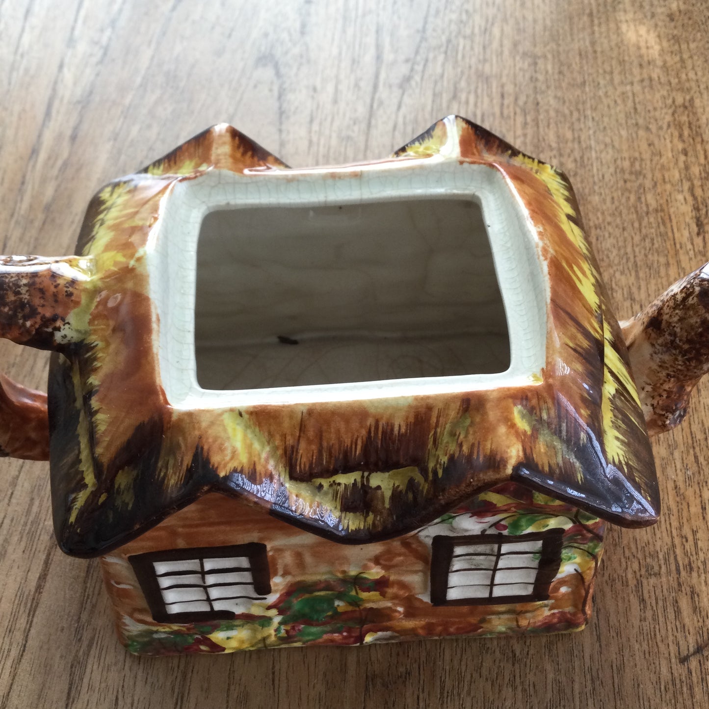 Cottage Ware. Novelty Teapot / Planter. NO LID. English Thatched Cottage Vintage. Ye Olde Cottage.