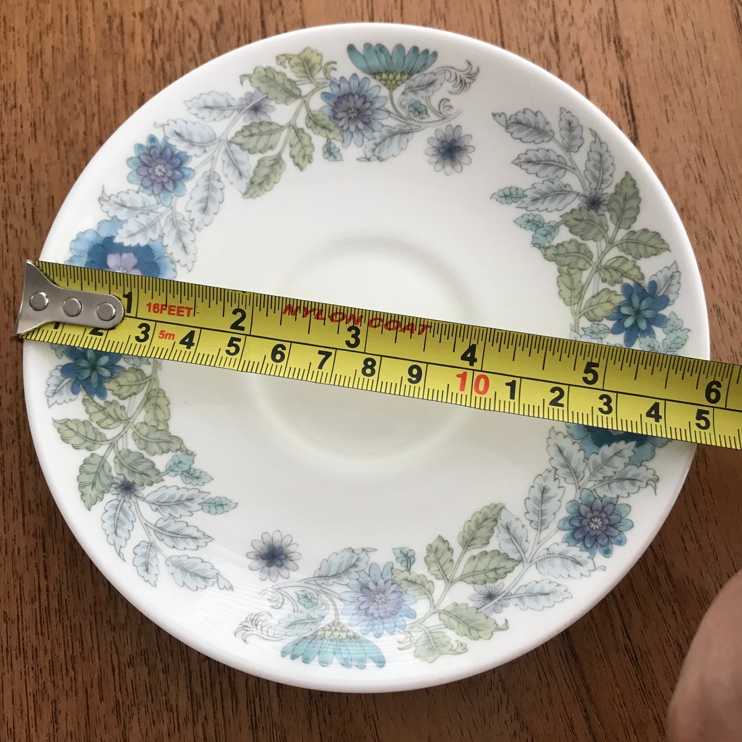 Wedgwood Clementine Spare Saucer 1970s 1980s blue white lilac green 15cm diam