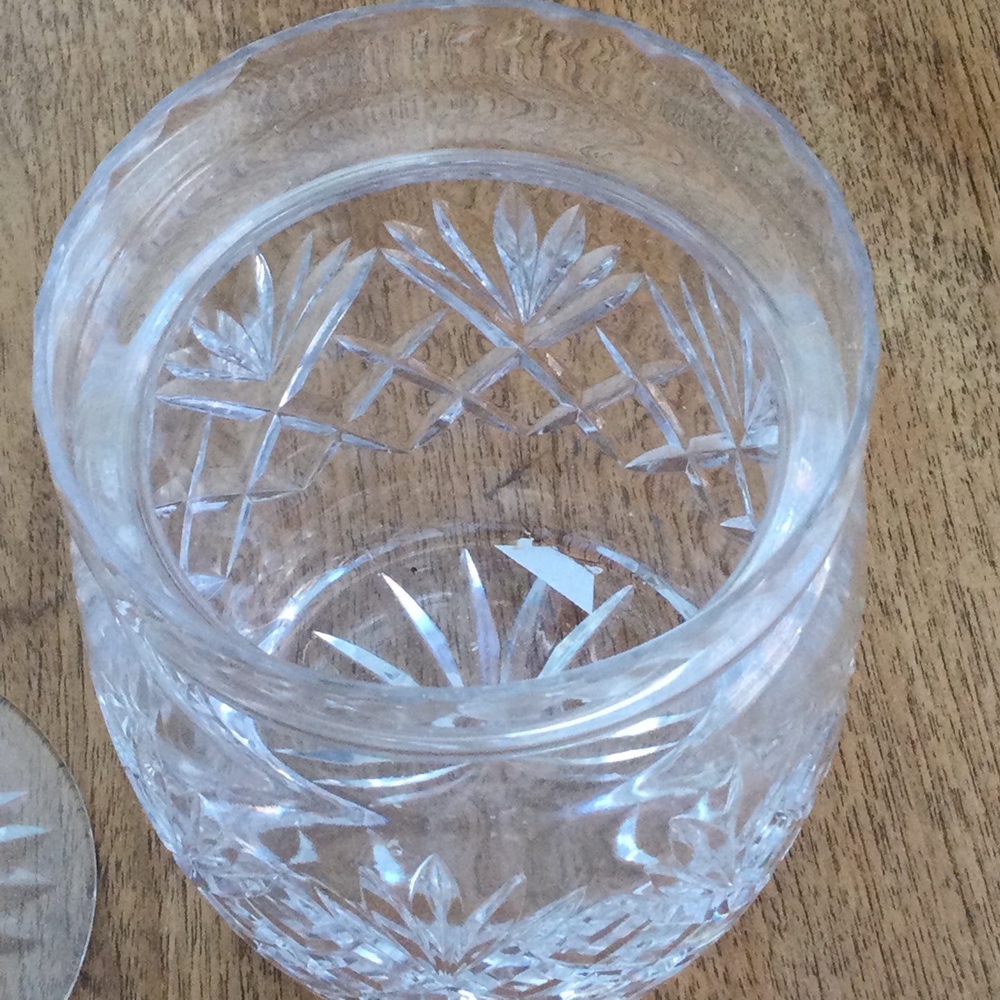 Vintage Clear Cut Glass Jar With Lid Storage Jar Dressing Table Vanity Ware Sweet Jar Sugar Jar