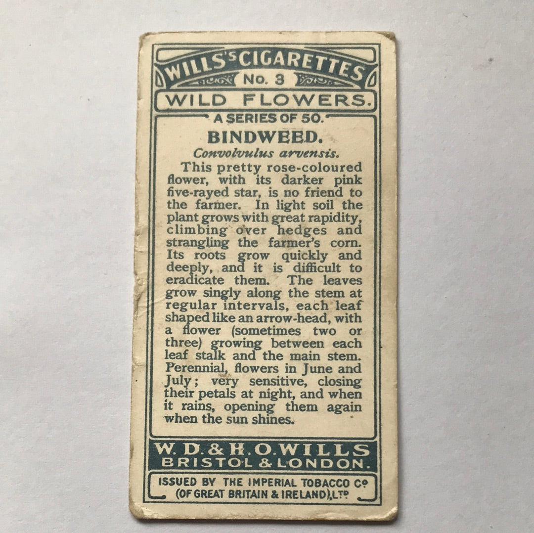 Wills Cigarette Cards WILD FLOWERS Various series, sold individually