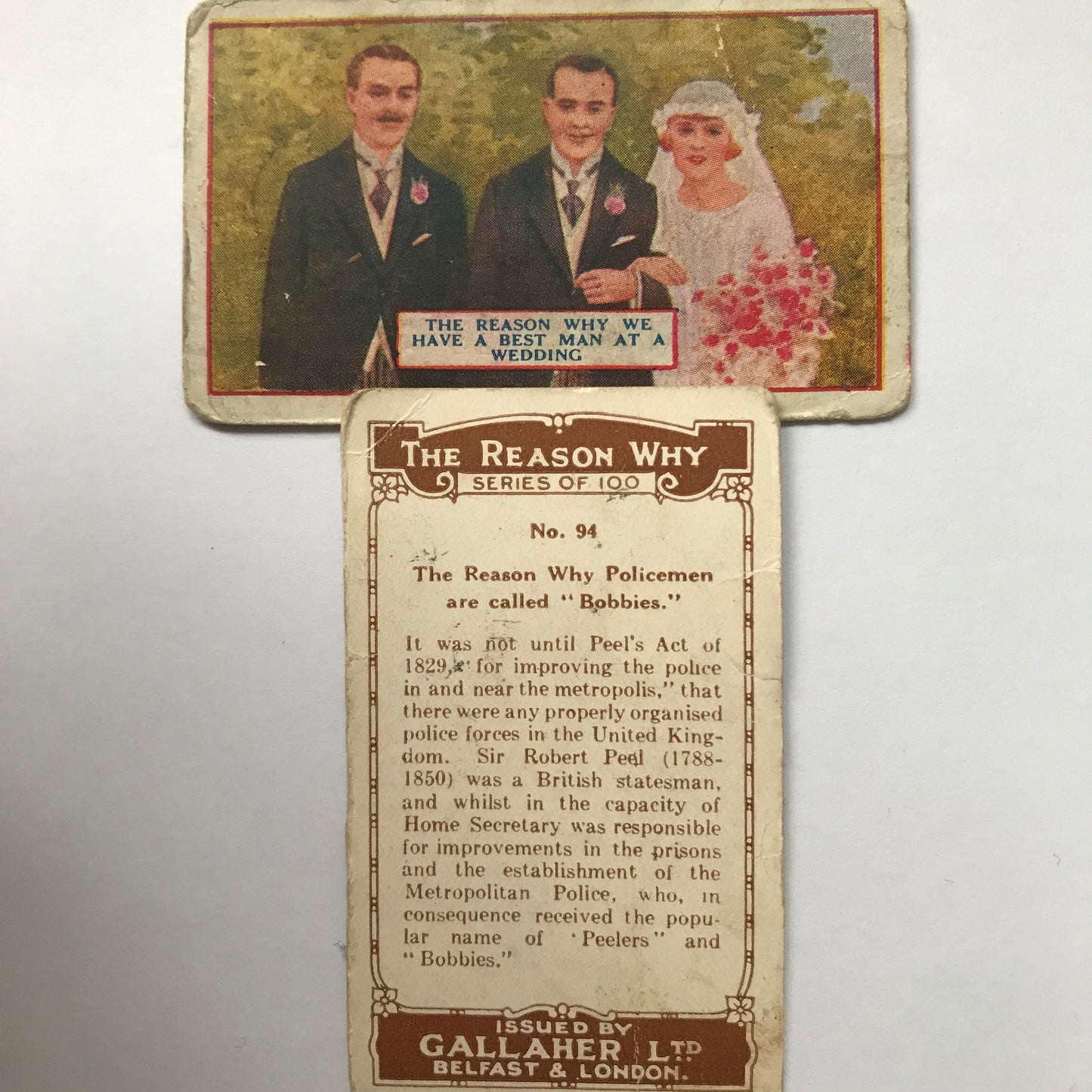 Gallaher Cigarette Cards - 'THE REASON WHY' Sold Individually - take your pick. Antique from 1924