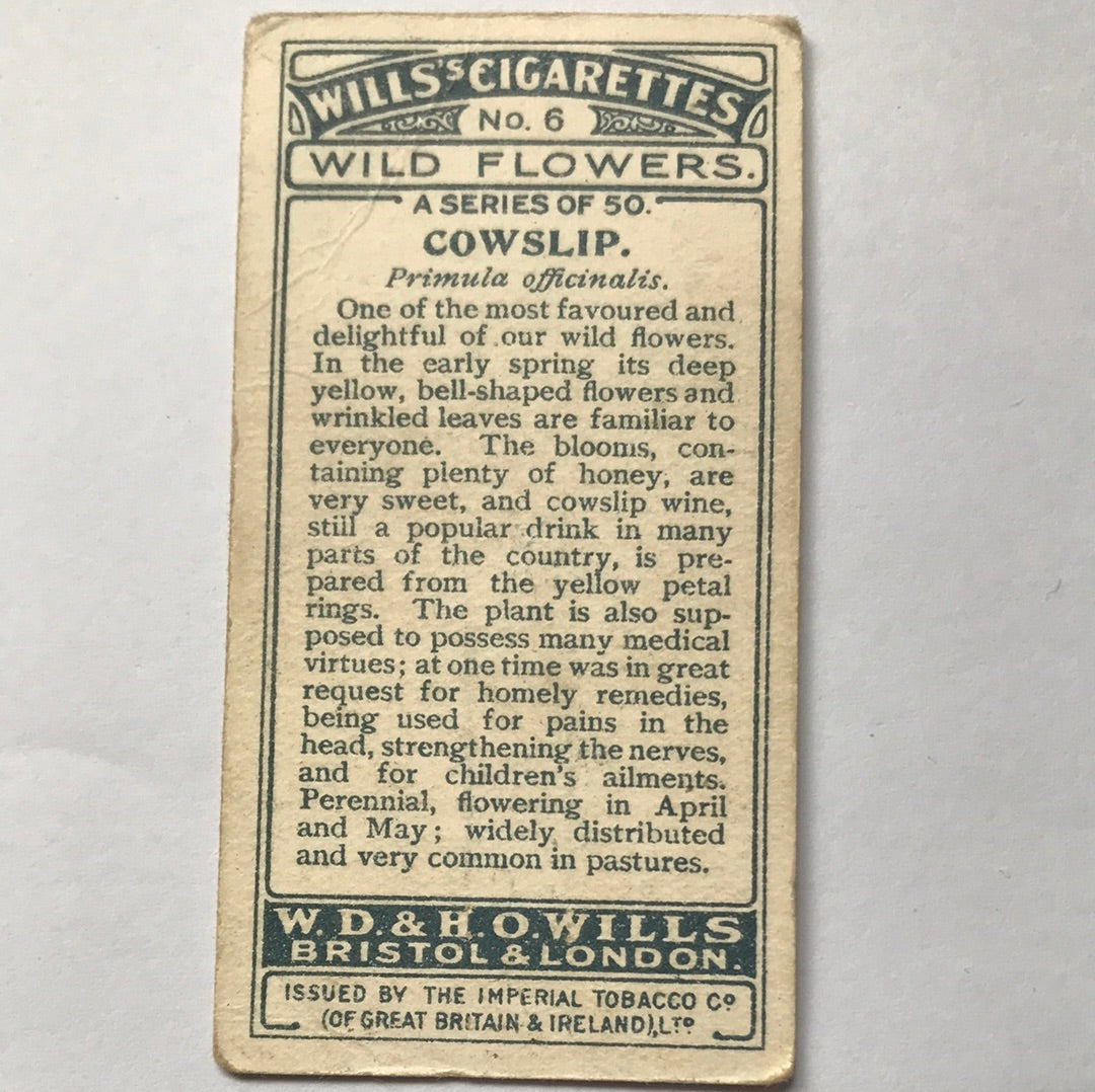 Wills Cigarette Cards WILD FLOWERS Various series, sold individually