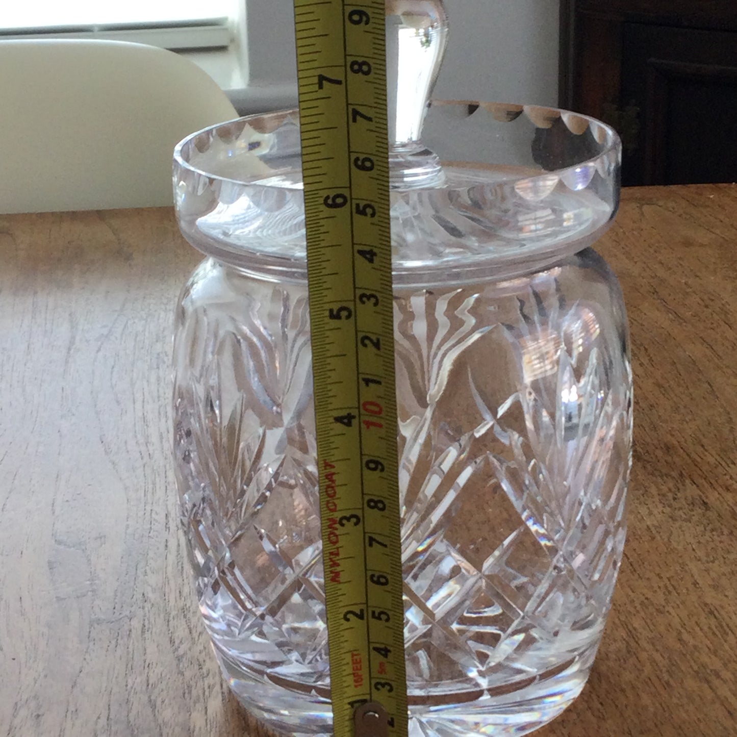Vintage Clear Cut Glass Jar With Lid Storage Jar Dressing Table Vanity Ware Sweet Jar Sugar Jar