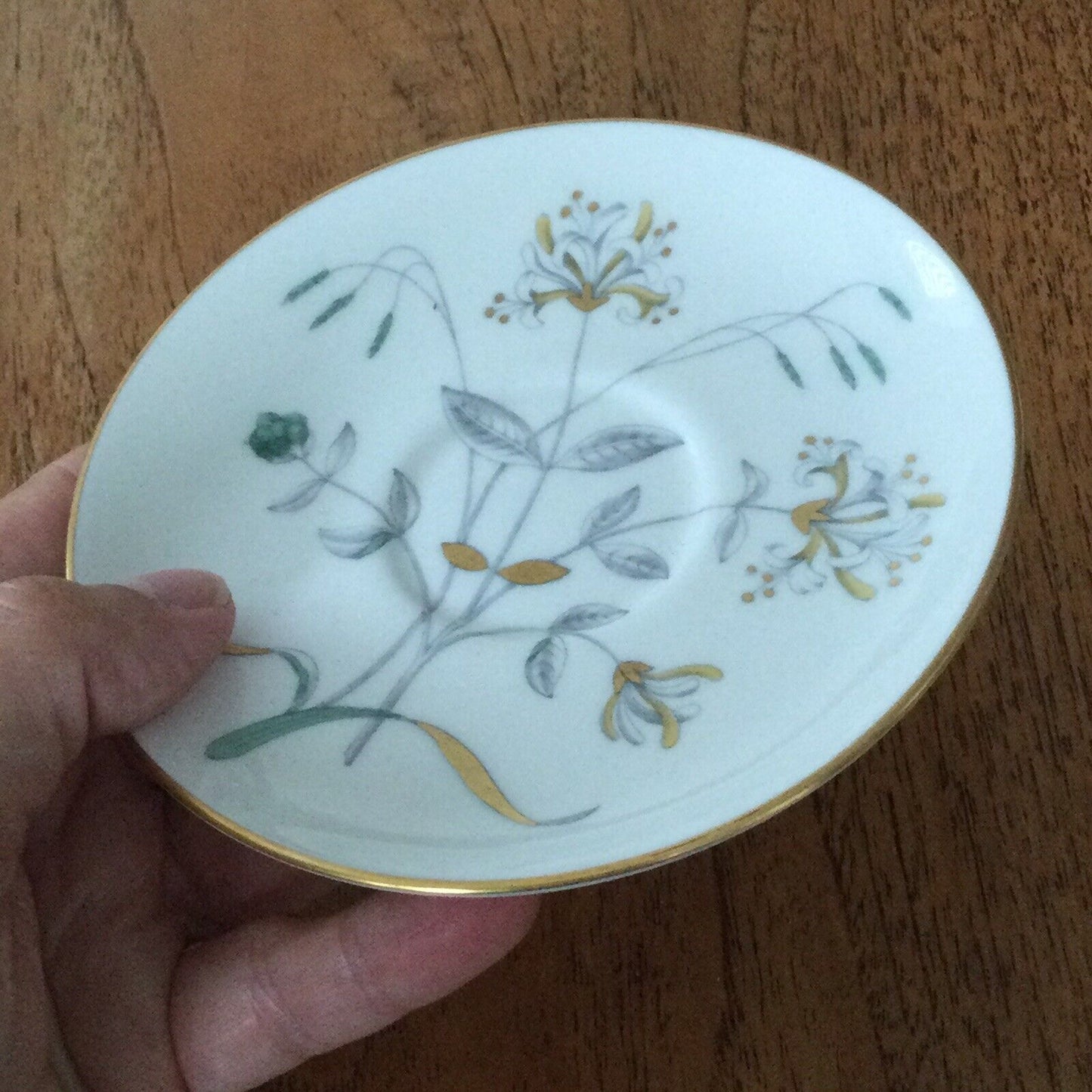 Vintage Wedgwood Honeysuckle Grey SPARE SAUCER for Espresso Demitasse Cup