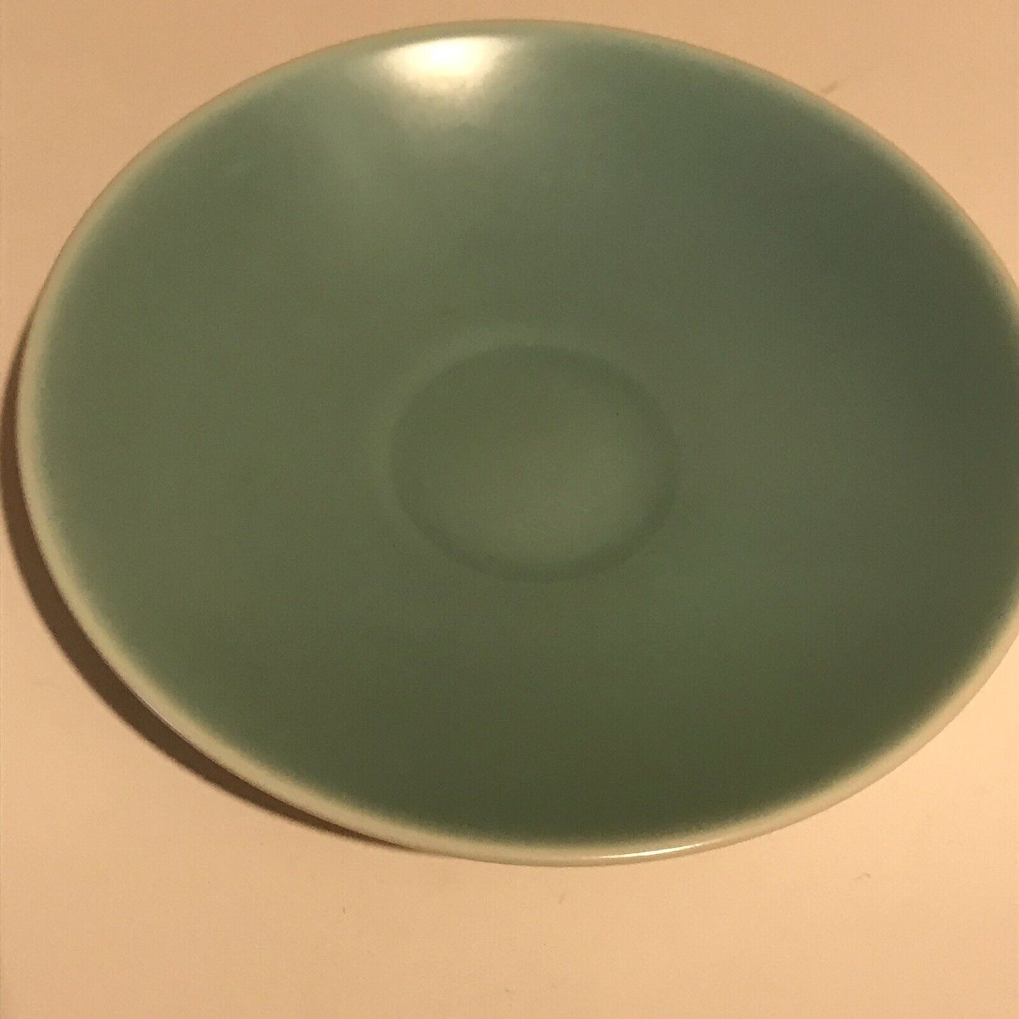 40s 50s 60s Poole Pottery SPARE SAUCER Streamline design Aqua Blue twin tone.