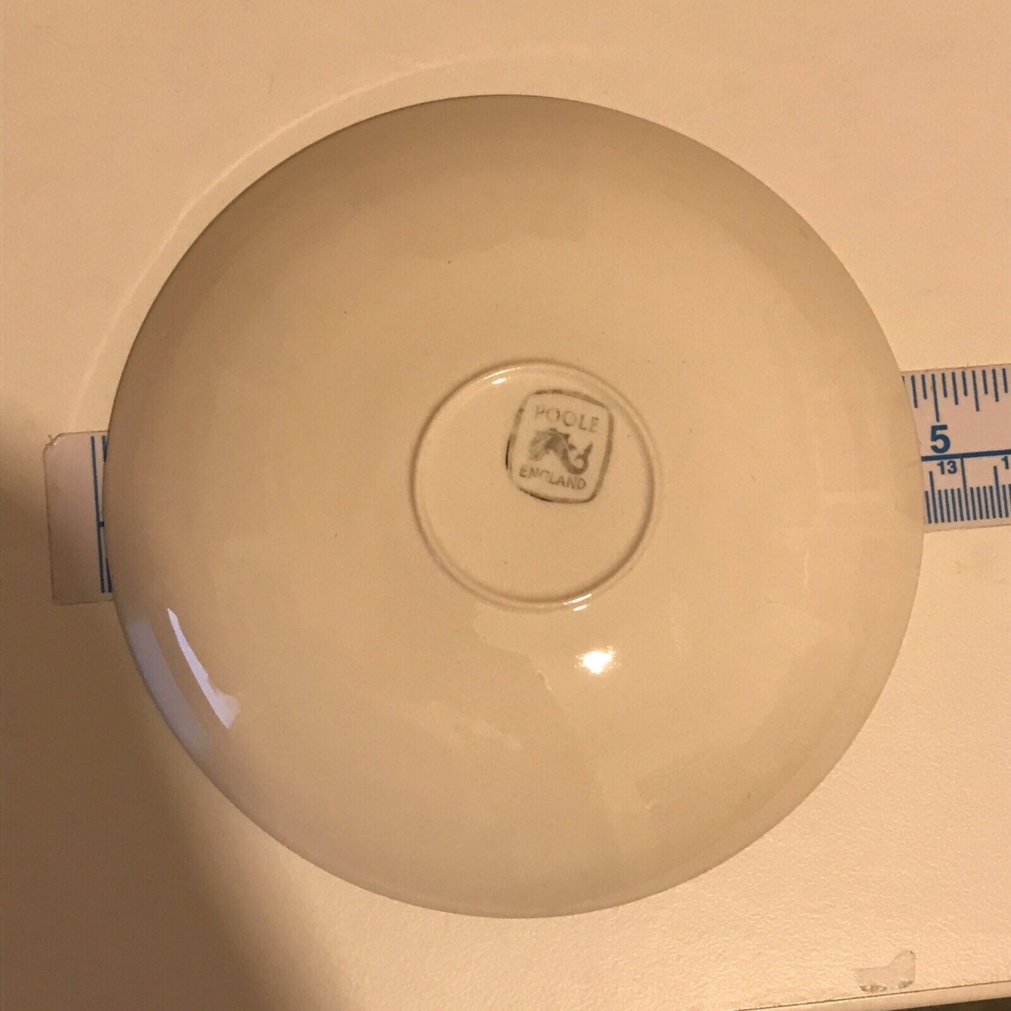 40s 50s 60s Poole Pottery SPARE SAUCER Streamline design Aqua Blue twin tone.