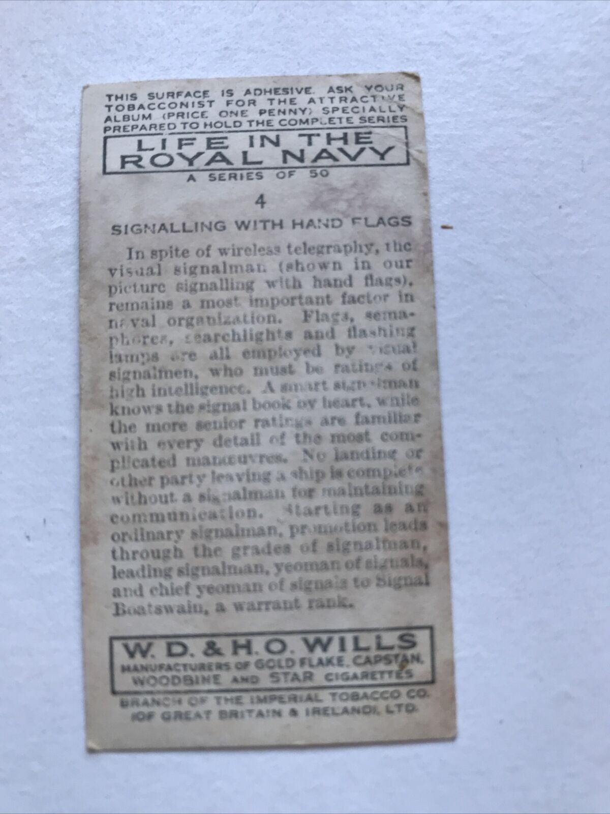 Wills Cigarette Cards LIFE IN THE ROYAL NAVY sold individually, take your pick