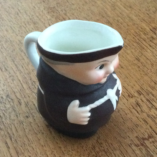 Small brown vintage cream jug / creamer - 1950s - Goebel Hummel Monk / Friar